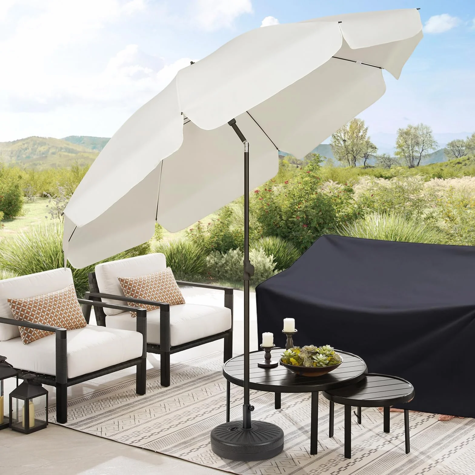 Housse Canapé Extérieur 2 Places 134×66×89cm avec Ouvertures d'Aération