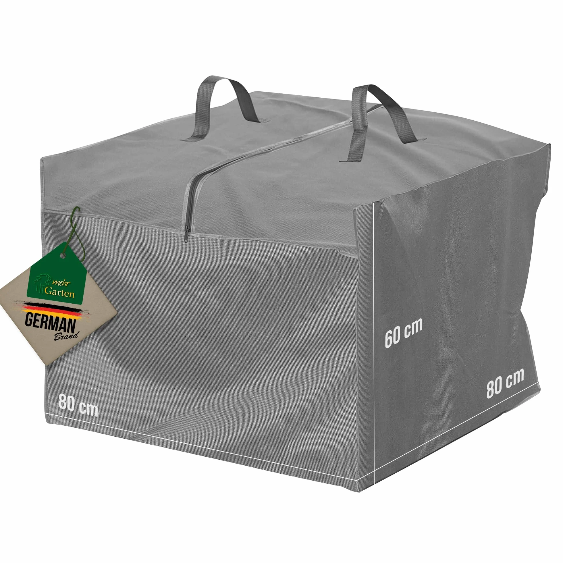 Sac de Rangement pour Coussins de Salon de Jardin 80 x 80 x 60 cm Polyester tissé Oxford 600D Gris