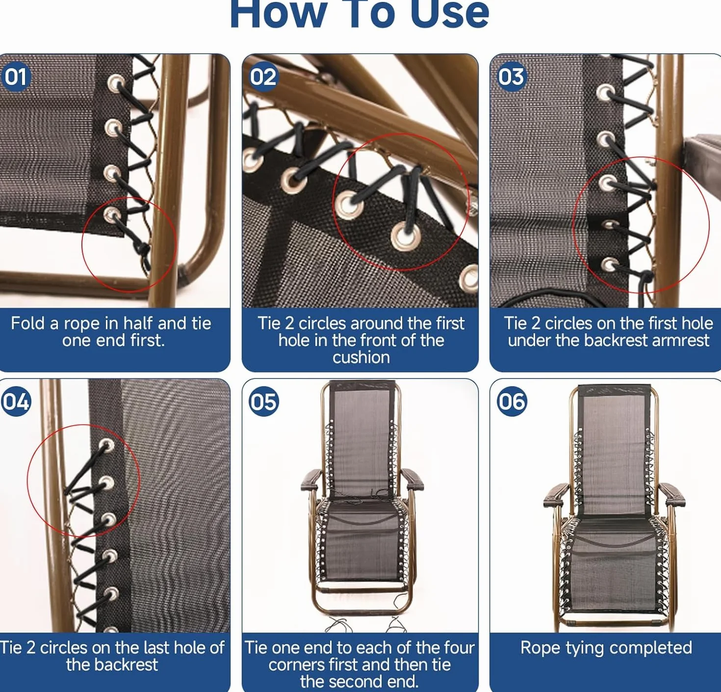 Élastiques de Rechange pour Transat Lafuma, Corde Remplacement Fauteuil Relax Zero Gravity, Chaise Longue Résistant (Noir)