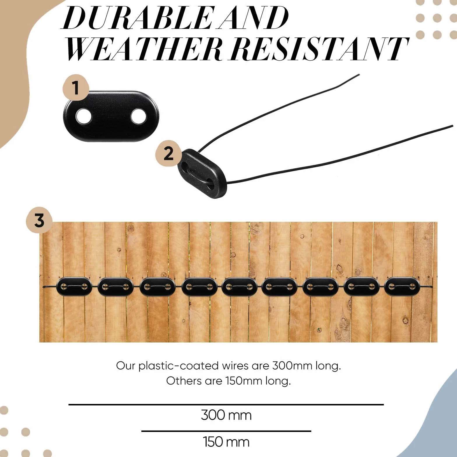 Kit de Fixation de Clôture Attache Brise Vue PVC Résistants Intempéries 100 Clips Montage + Attaches Câble Jardin Noir