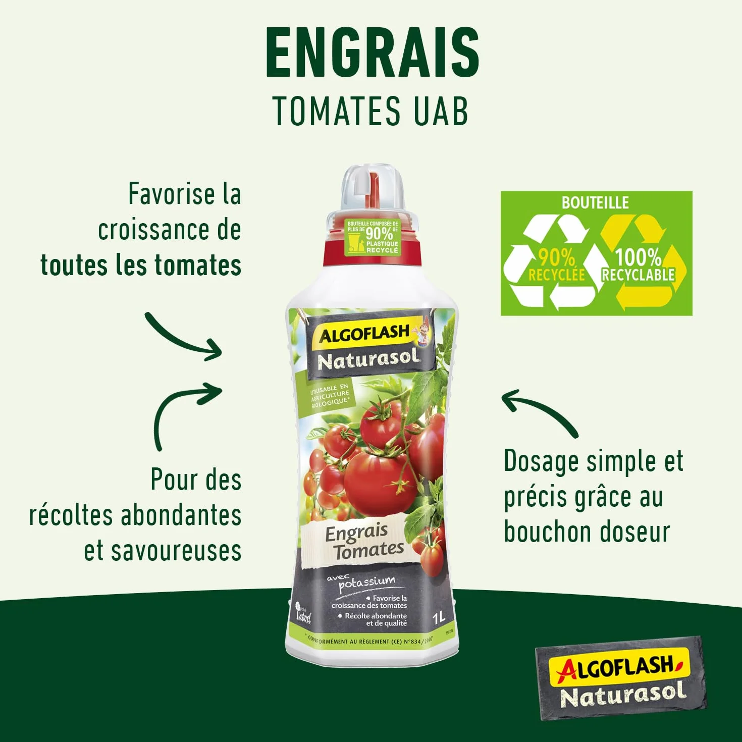 Algoflash NATURASOL Engrais Liquide Tomates 1 L