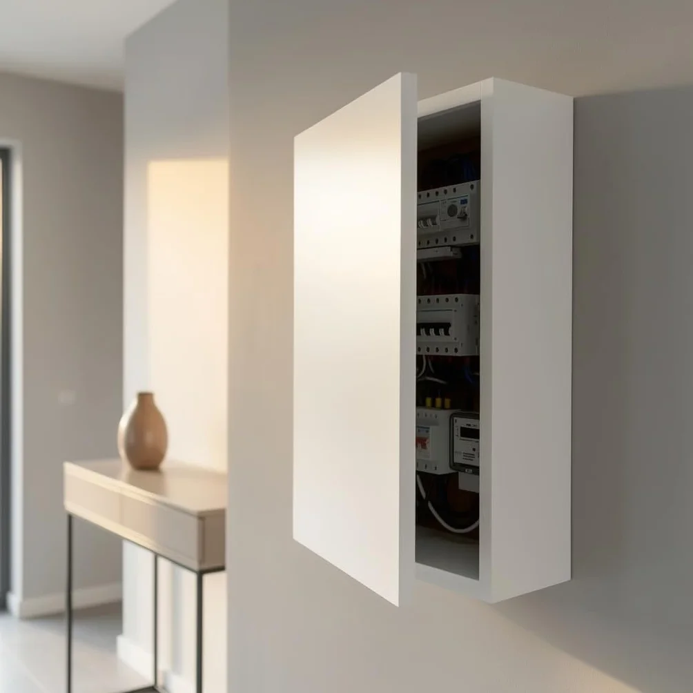 Générique Cache Tableau Électrique, Cache Compteur Électrique, Coffret d’Habillage Tableau Électrique – H 95 cm, L 35 cm, P 14 cm – Blanc