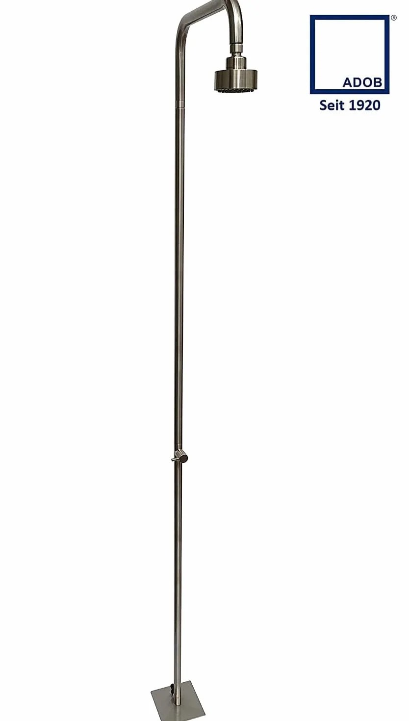 Douche de jardin extérieure Deluxe en acier inoxydable nickel brossé tête orientable