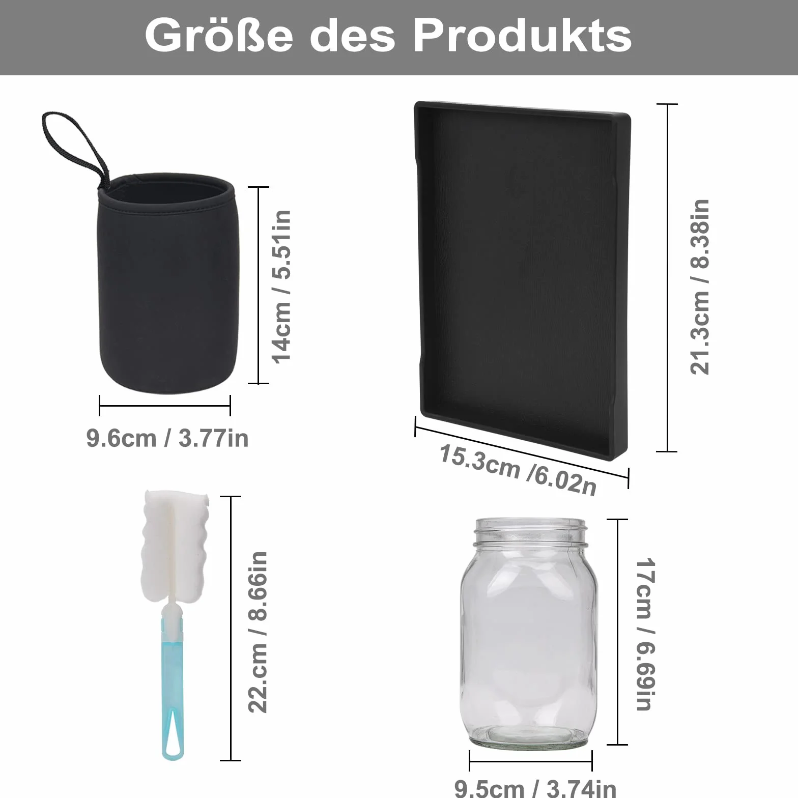 Bocal de Germination de Graines, 2 Pots Mason avec Couvercles en Acier Inoxydable 304, 1000ml, Support et Toile d'Ombre