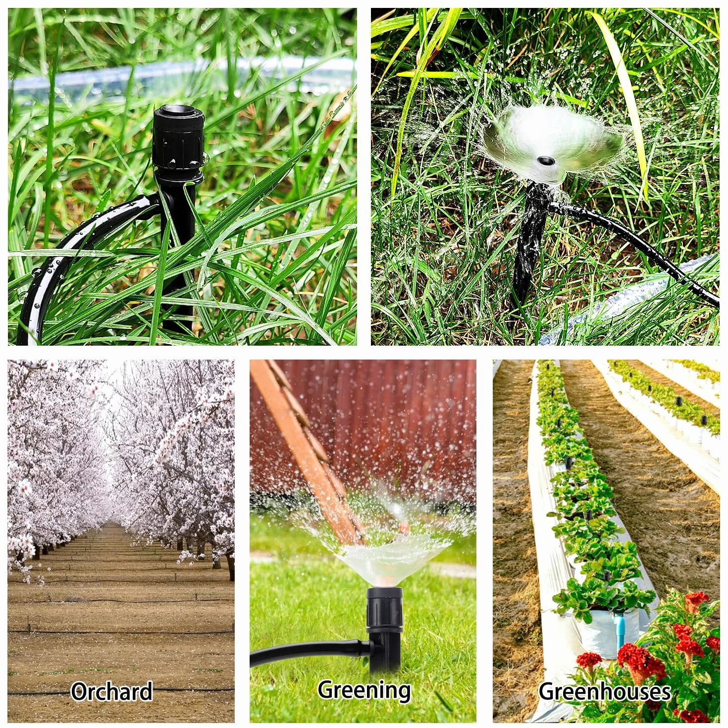 Goutteur Irrigation Réglable 360 Degrés Micro Asperseur Goutte à Goutte pour Tube 4/7 mm, Noir 20 Pièces