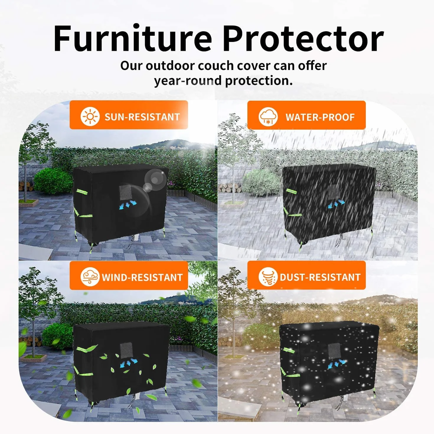 Housse de Protection pour Plancha 125x60x80 cm Imperméable Polyester avec Élastique de Serrage