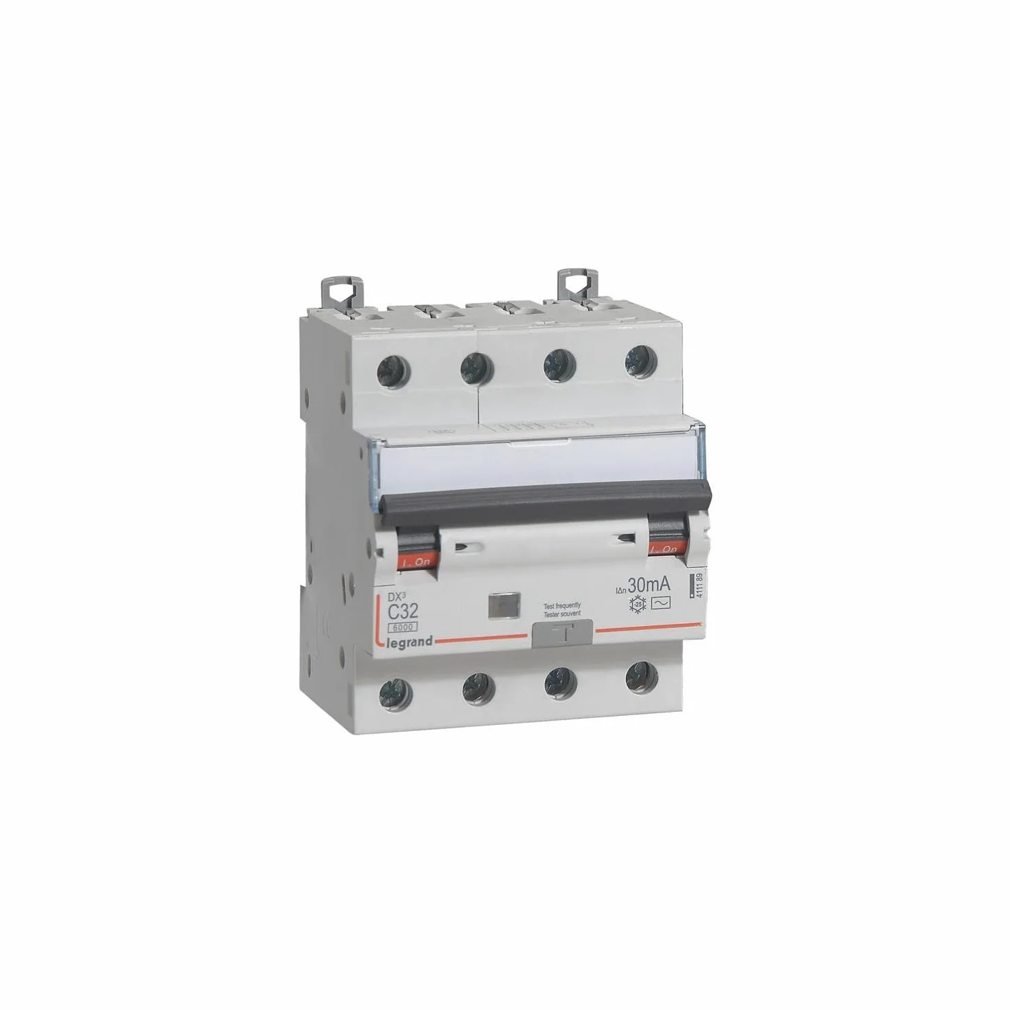 411189 Legrand Disjoncteur différentiel tétrapolaire 32A 30mA type AC - DX³6000 10kA 4P