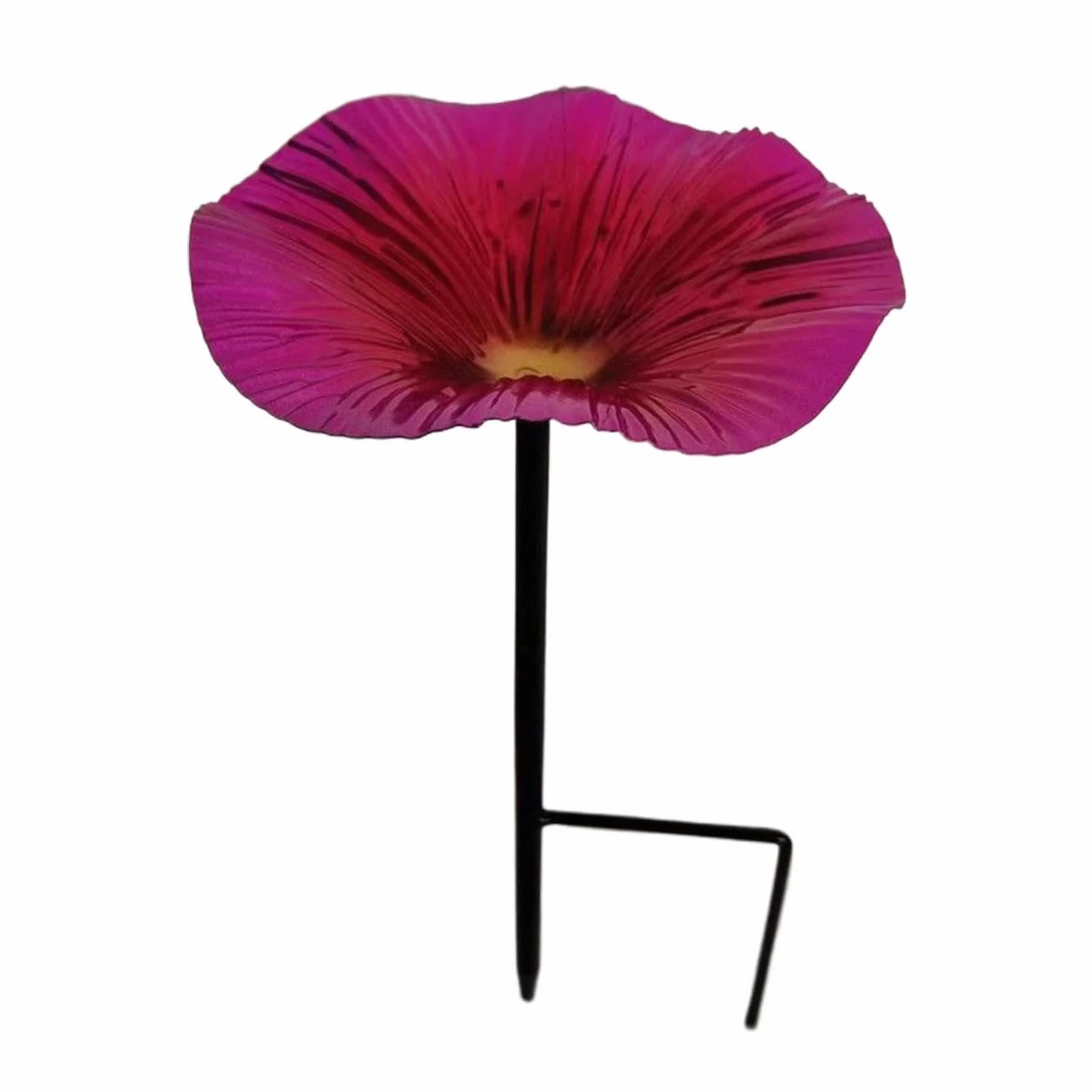 Bain d'oiseaux en fer en forme de fleur pour extérieur sur pied
