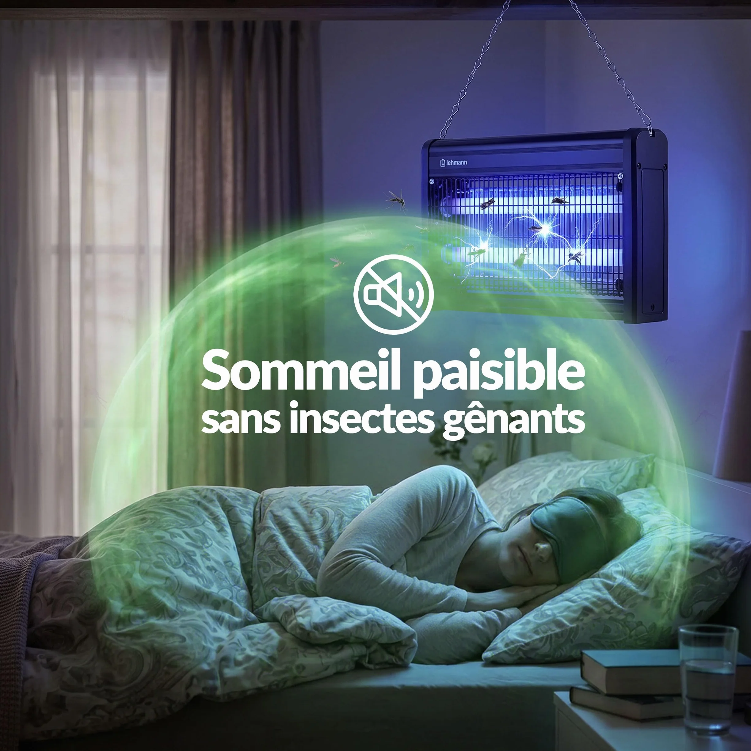 LEHMANN Lampe Anti Moustique Electrique 40 W UV Tue Mouche pour Surfaces Jusqu’à 400 m²