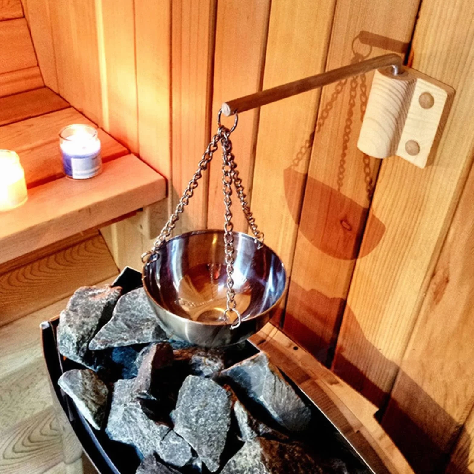 Jenngaoo Sauna Aroma Bowl en Acier Inoxydable Accessoires de Sauna de Diffuseur de Parfum d'Huile Essentielle Our Le Sauna et Le Spa - 12,7 cm