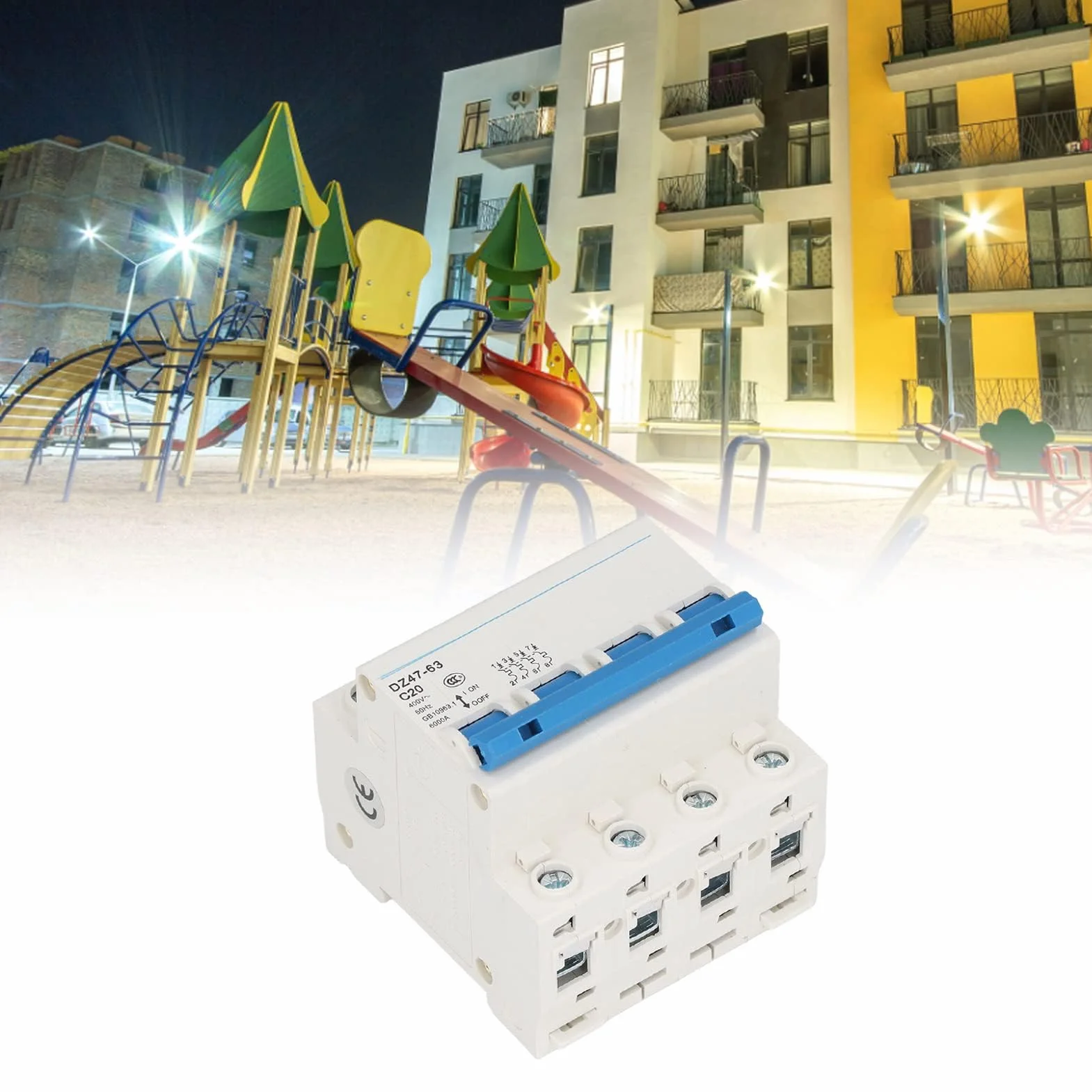 4P Miniature Disjoncteur Maison Disjoncteur Protection DIN Rail Mount Protection Surcharge pour La Maison 400V 20A