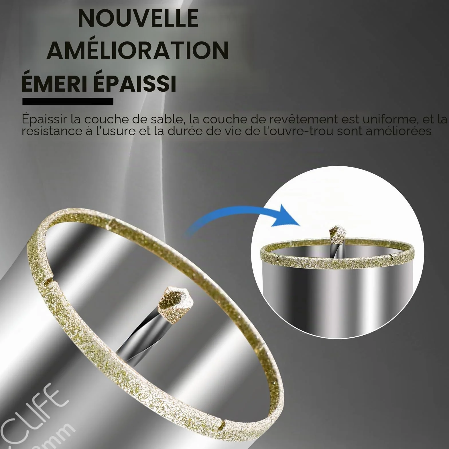 CCLIFE Scie Cloche Diamantée 68mm, Foret Diamanté avec Foret de Centrage, Idéal pour Coupe de Verre, Carrelage, Céramique, Granit, Marbre, Revêtement en Diamant Durable