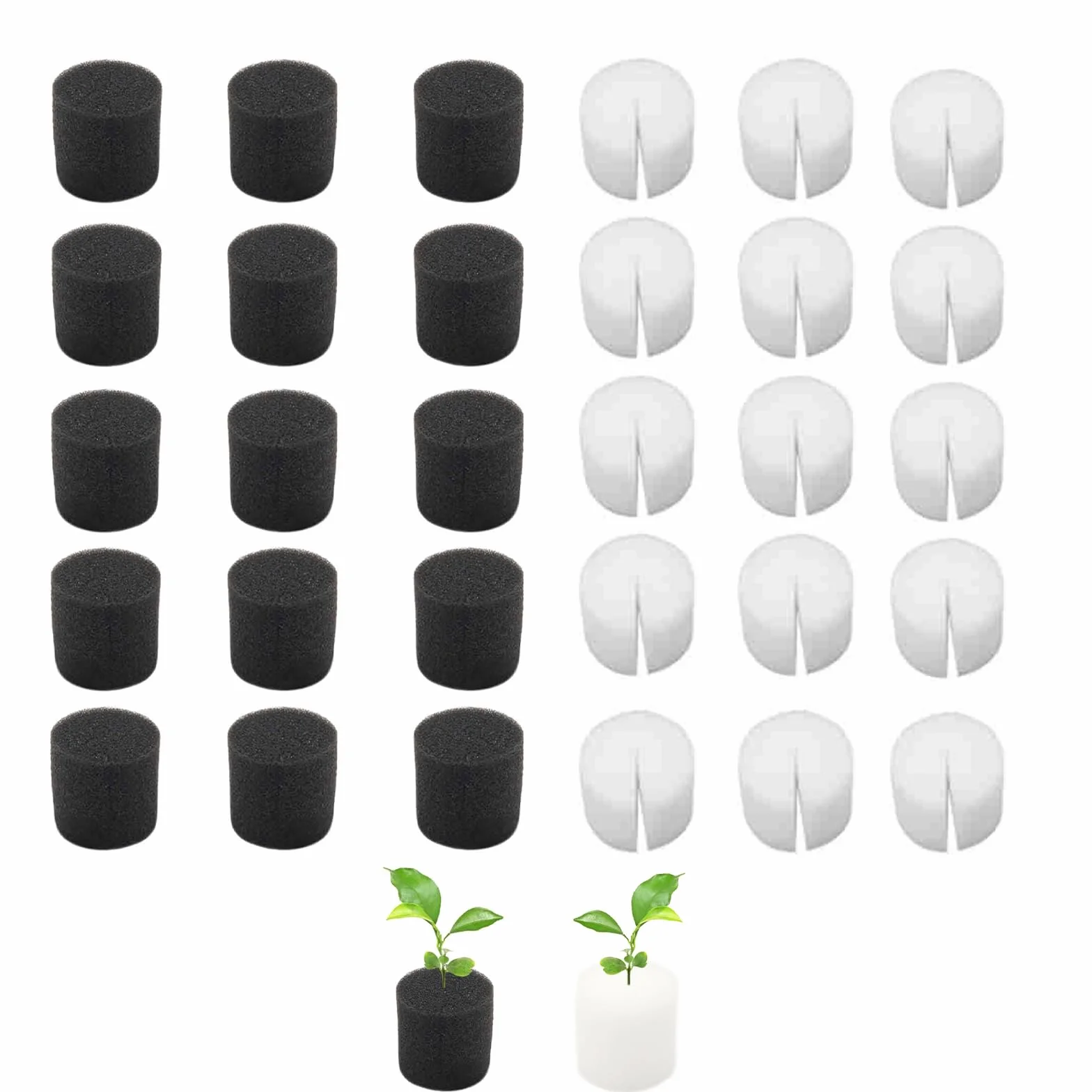 Système Hydroponique Éponge de Plantation 50 Pièces 32 x 30mm pour Légumes et Fleurs