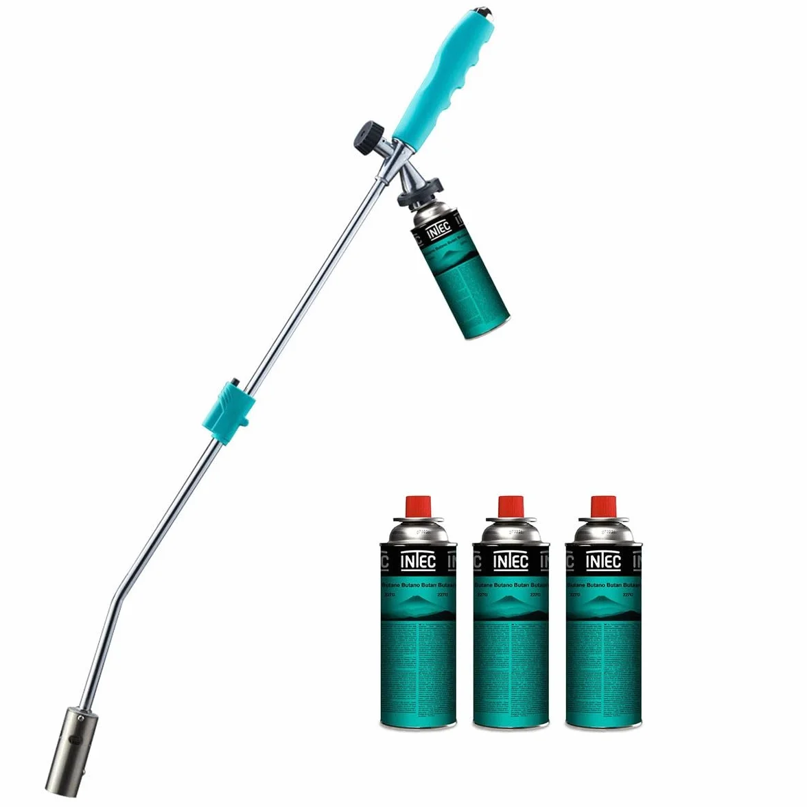 Désherbeur thermique chalumeau gaz butane + 4 cartouches