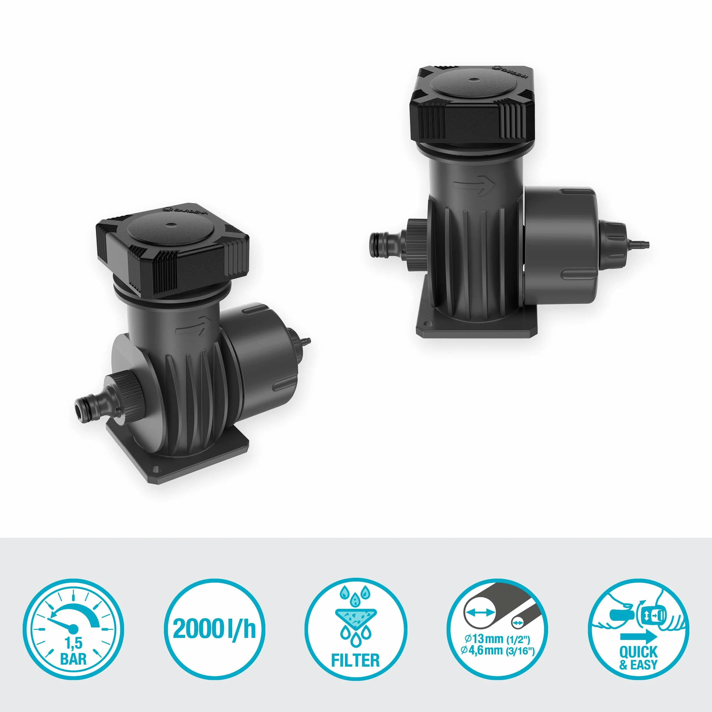 Gardena Micro-Drip System Basic Device 2000 Module de démarrage système arrosage automatique réduit pression filtre eau technologie connexion simple
