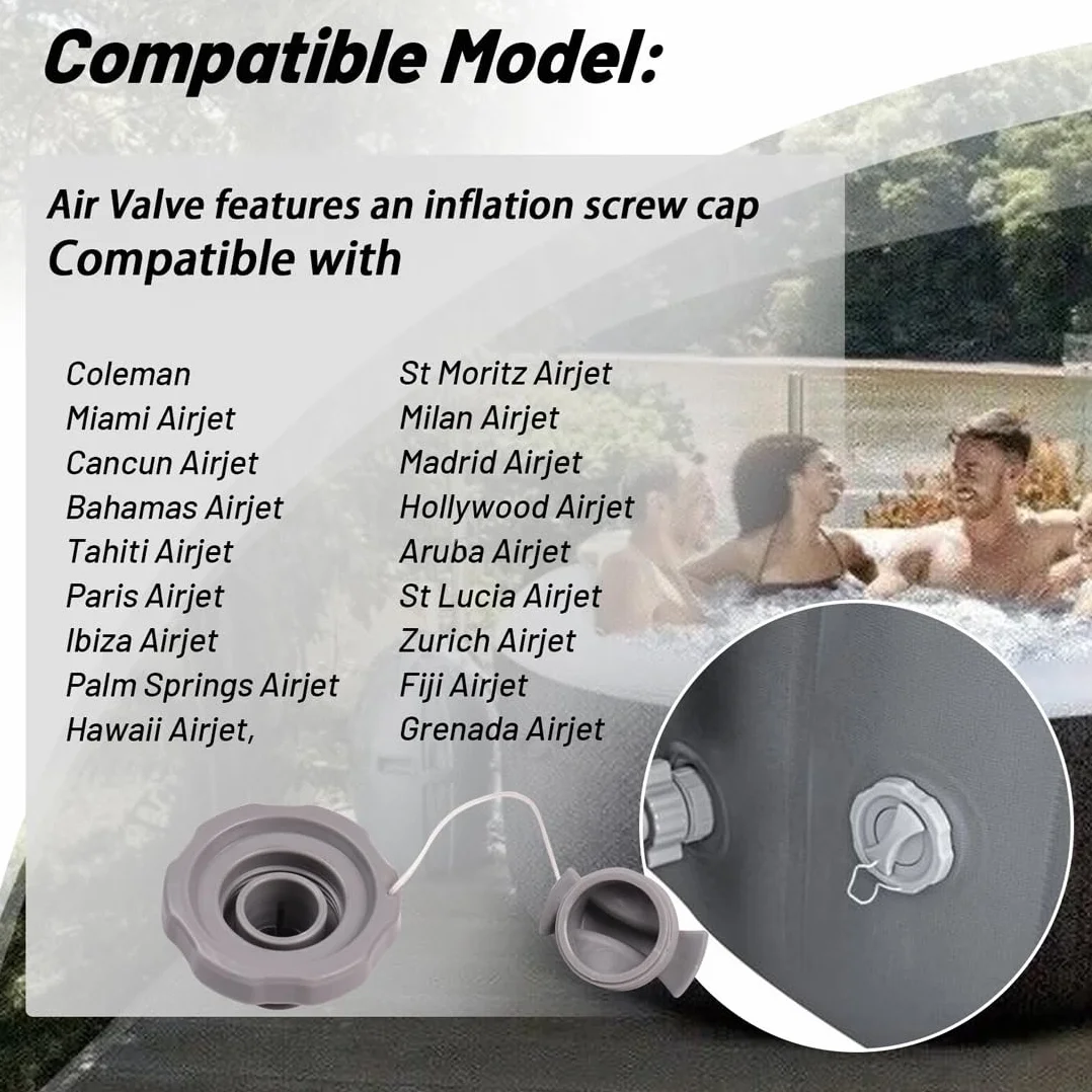 Bestway Bouchon de valve d'air pour spa gonflable Airjet Saluspa Lay Z Spa - Pièce P05767