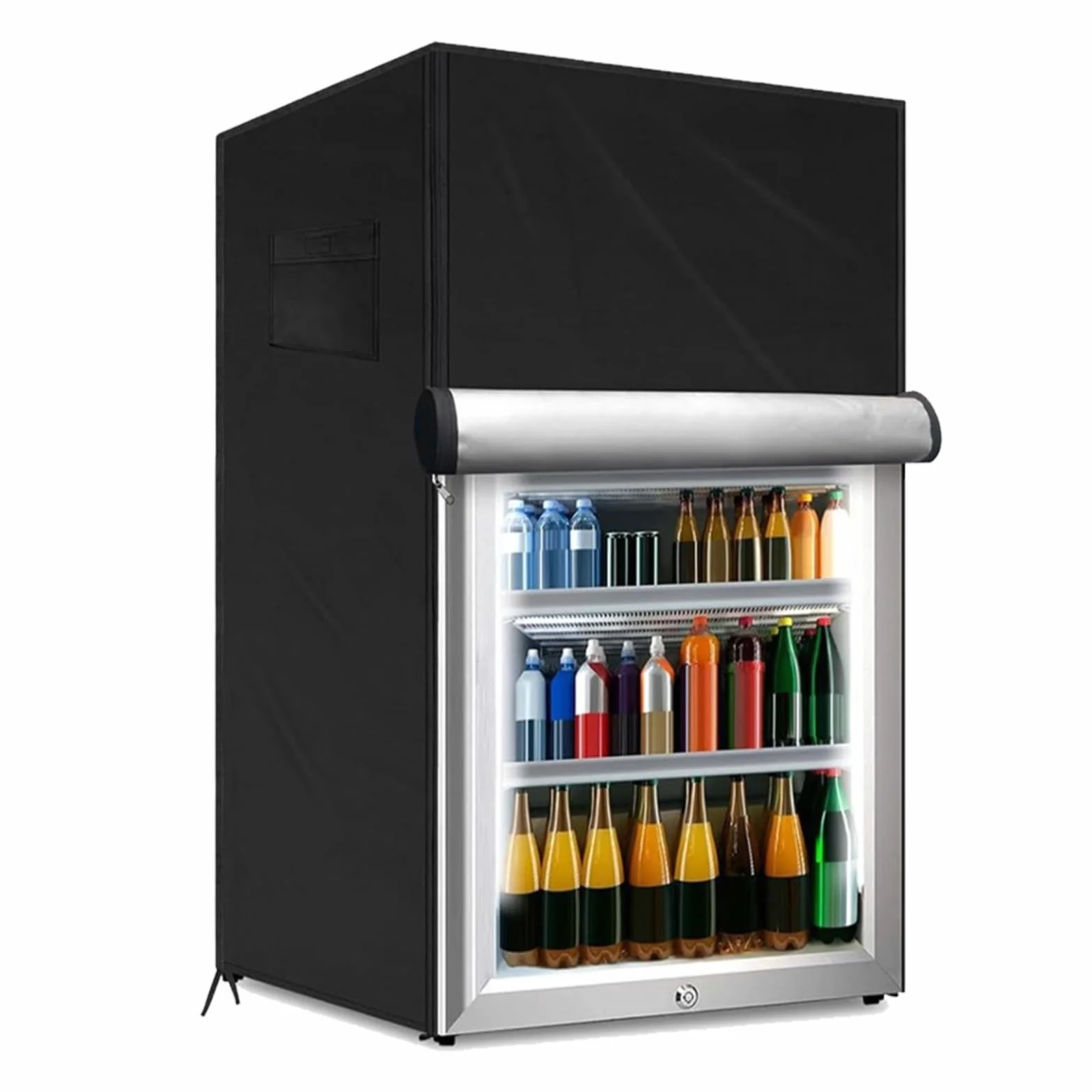 Housse de protection réfrigérateur extérieur 210D imperméable noir S 56 x 58 x 86 cm
