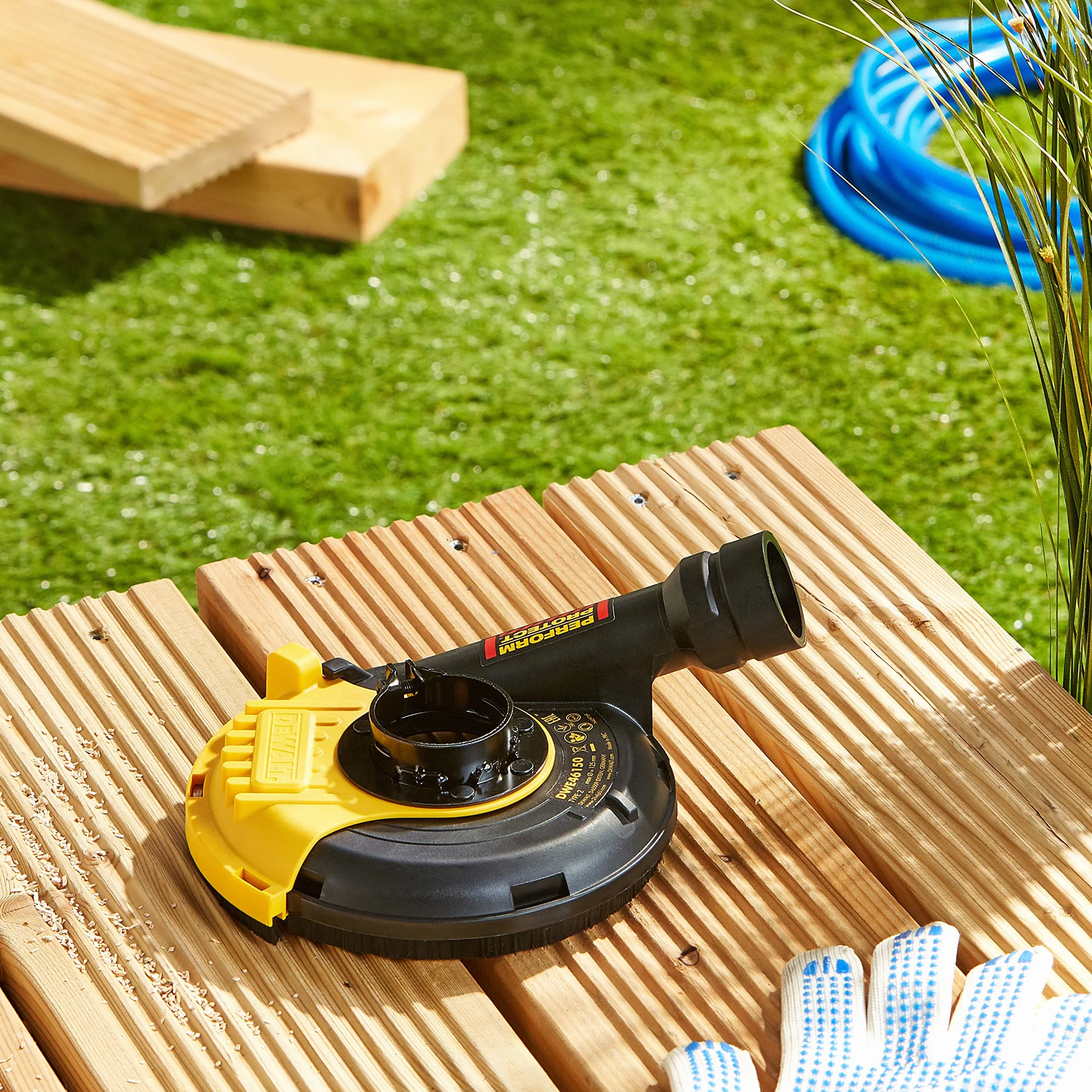 DEWALT DWE46150-XJ Carter de Polissage avec Aspiration - Pour Meuleuse DEWALT 115-125 mm - Fixation Sans Outil - Compatible avec Système AIRLOCK, Black