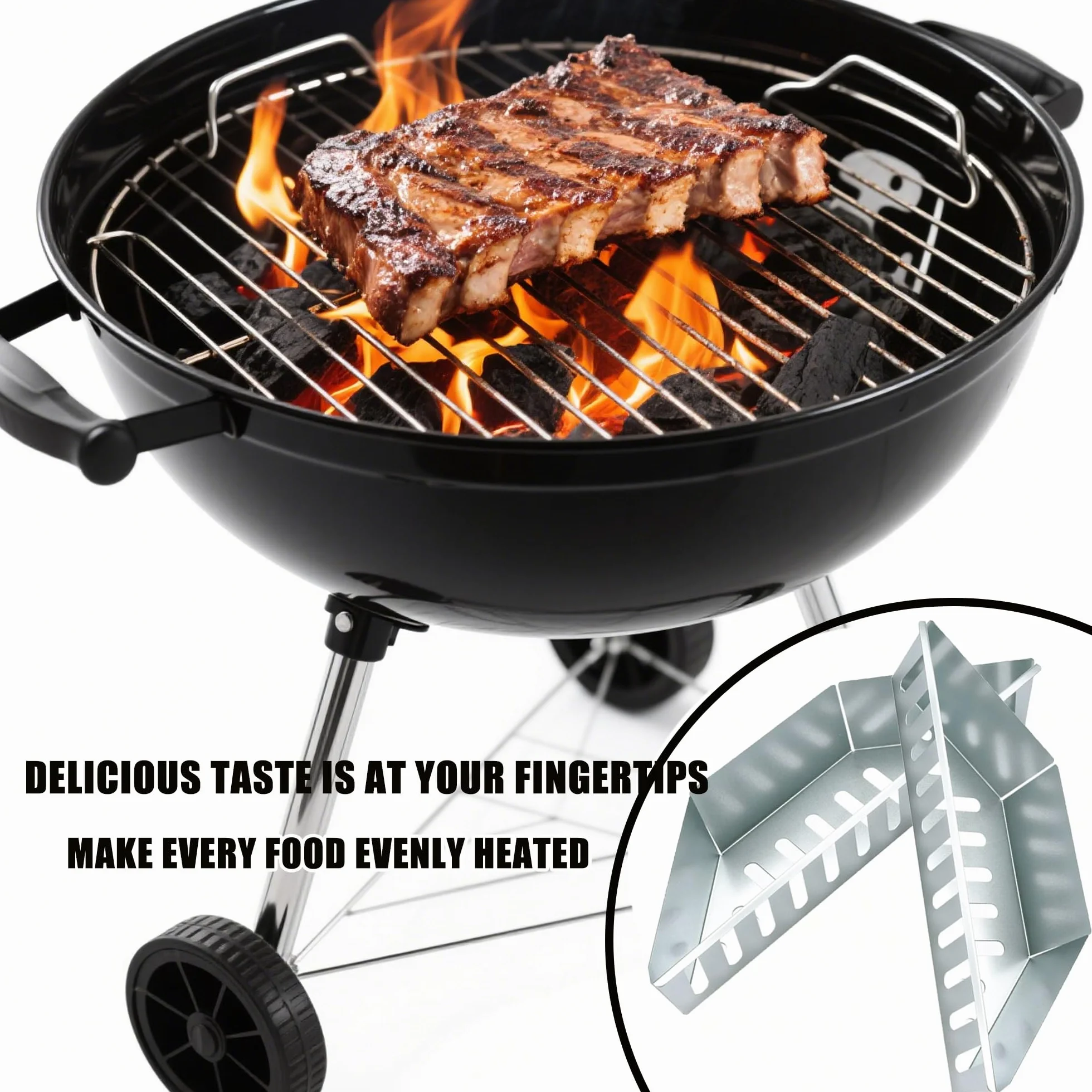 Panier de Barbecue 39 cm, Accessoire BBQ pour Grille à Charbon de Bois, Superposable pour Camping Extérieur
