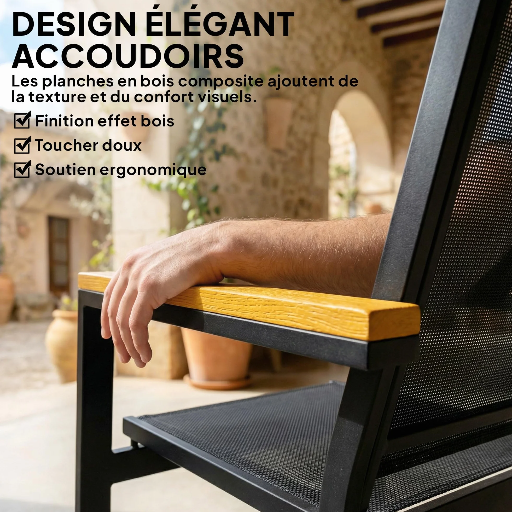 Outsunny Salon de Jardin extérieur 4 pièces canapé 2 Places chaises Table Basse Verre trempé Noir