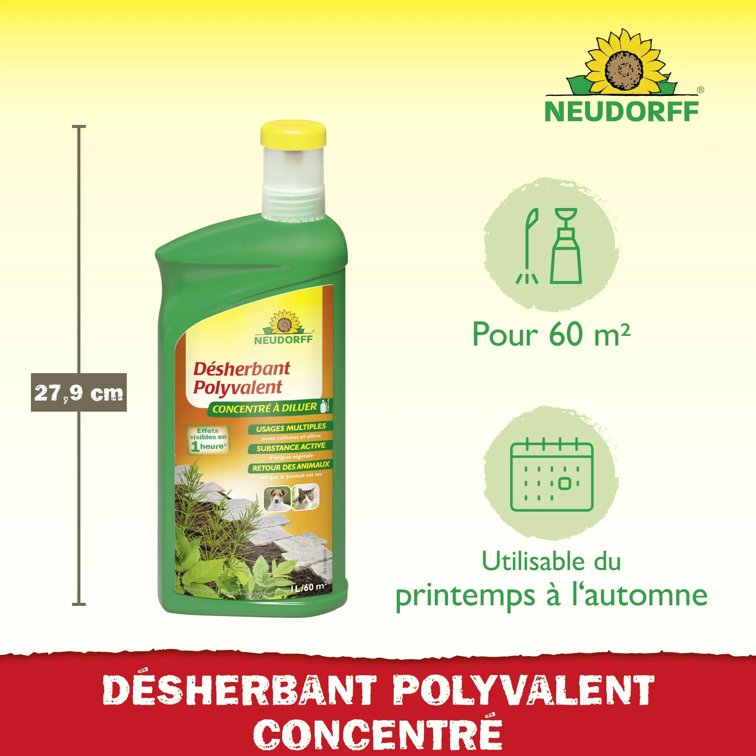 Neudorff Finalsan Désherbant Polyvalent 1 L Concentré Sans Glyphosate 60m²