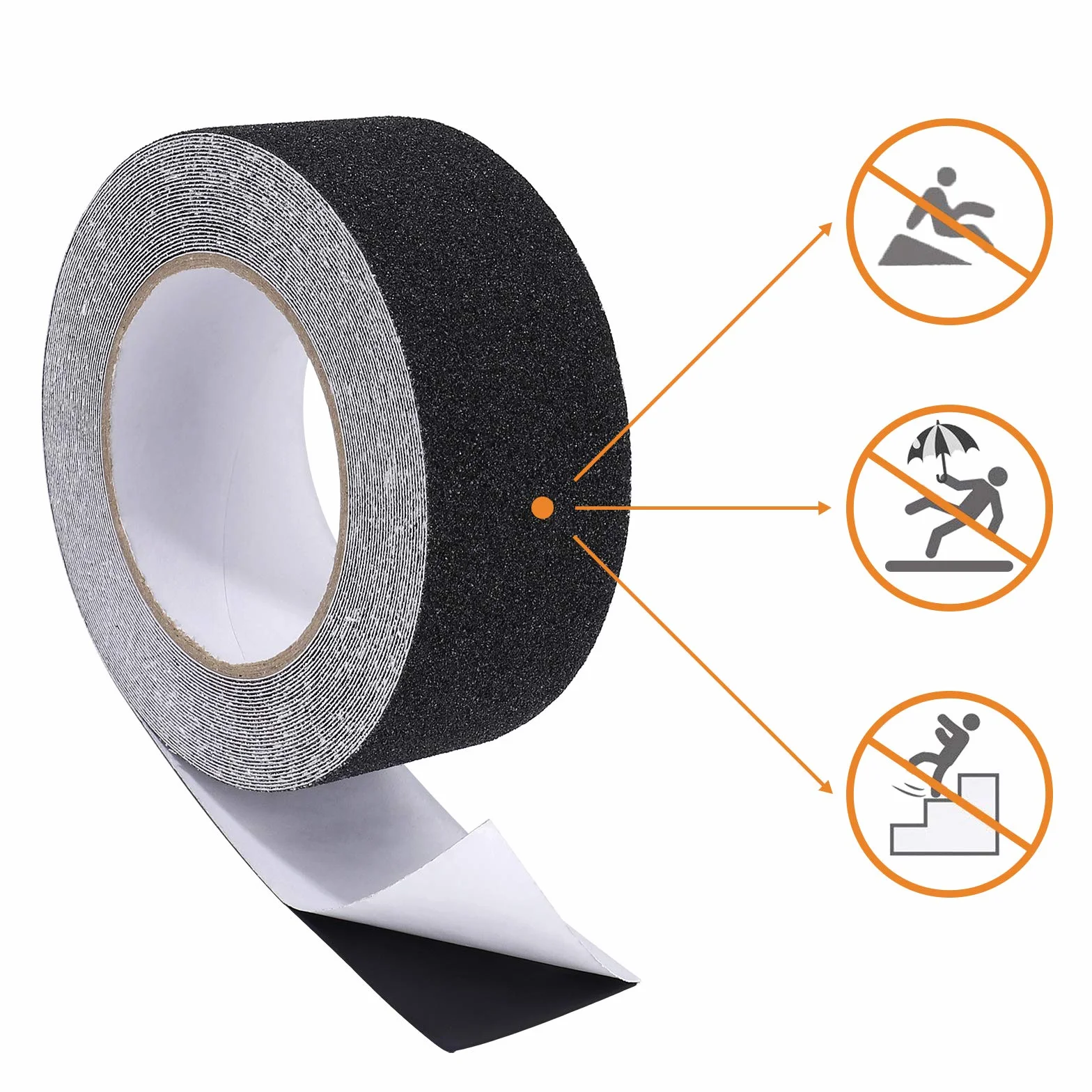MaoXinTek Bande Antidérapante Adhésive pour Escaliers, Friction, Abrasif pour les Sécurité, Escabeau, Intérieur, Extérieur, Haute Traction, 5cm x 10m, Noir