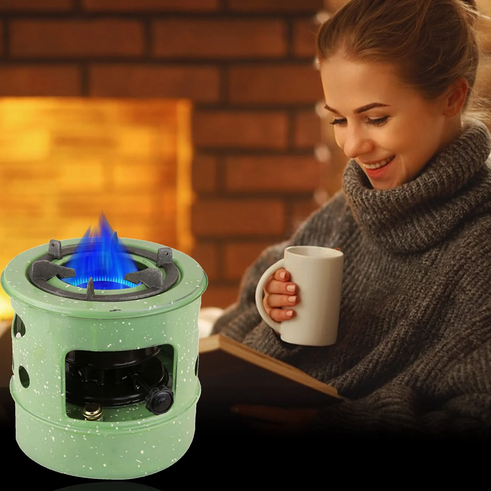 Mini poêle à pétrole 3 L 12 mèches chauffage portable pour intérieur garage terrasse