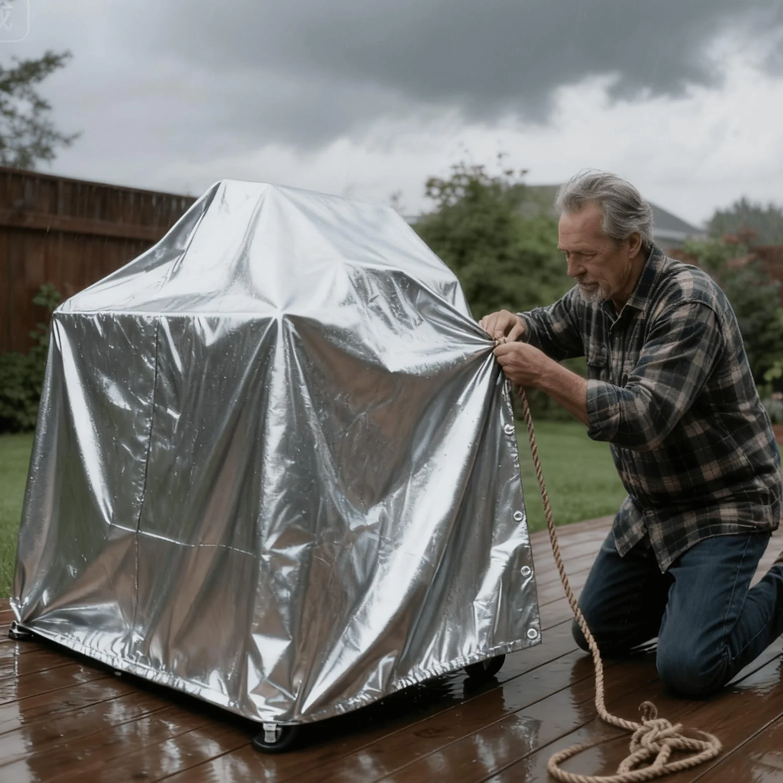 Bâche Imperméable, Bâche de Protection en Polyéthylène, UV Résistant Bache Camion, Pergola, Serre, Baches Imperméables pour Exterieur, Jardin, Tonnelle, Camping, Meubles, Argent-2x3m