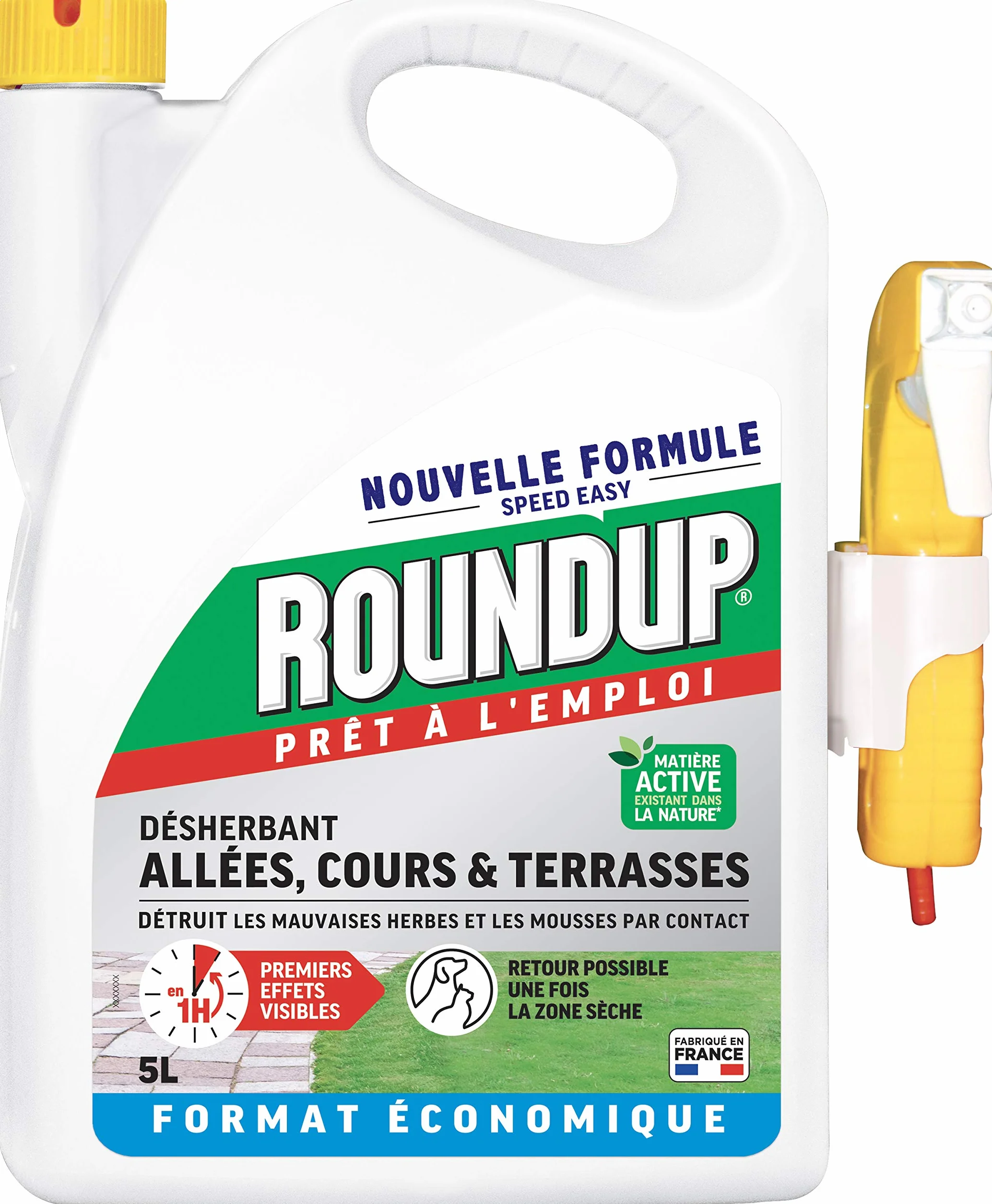 ROUNDUP SP5ATNA Désherbant Prêt à L'emploi 5 L 165 m² Acide pélargonique