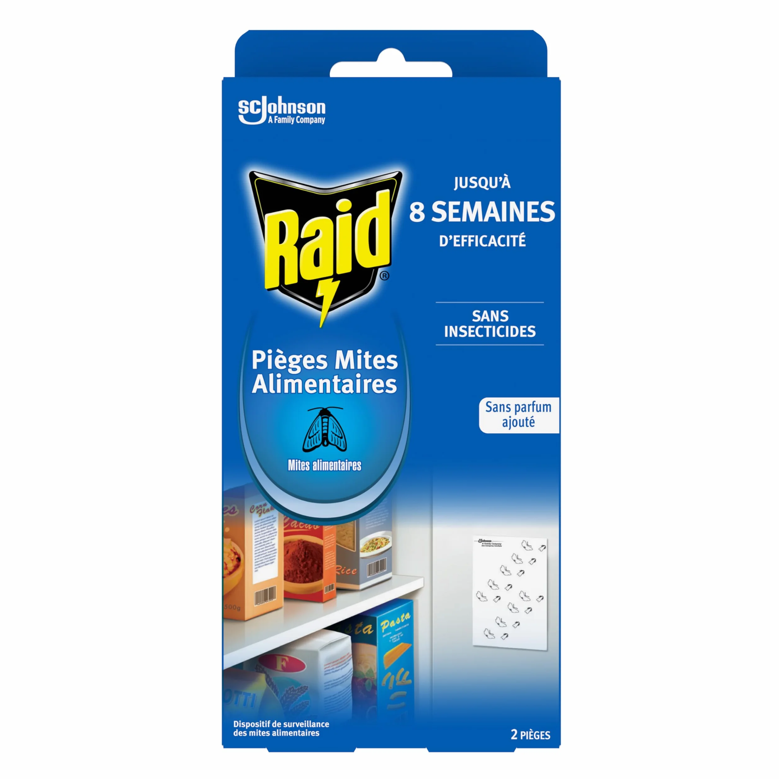 Raid Piège Mites Alimentaires Anti-Mites 2 Pièges 8 Semaines