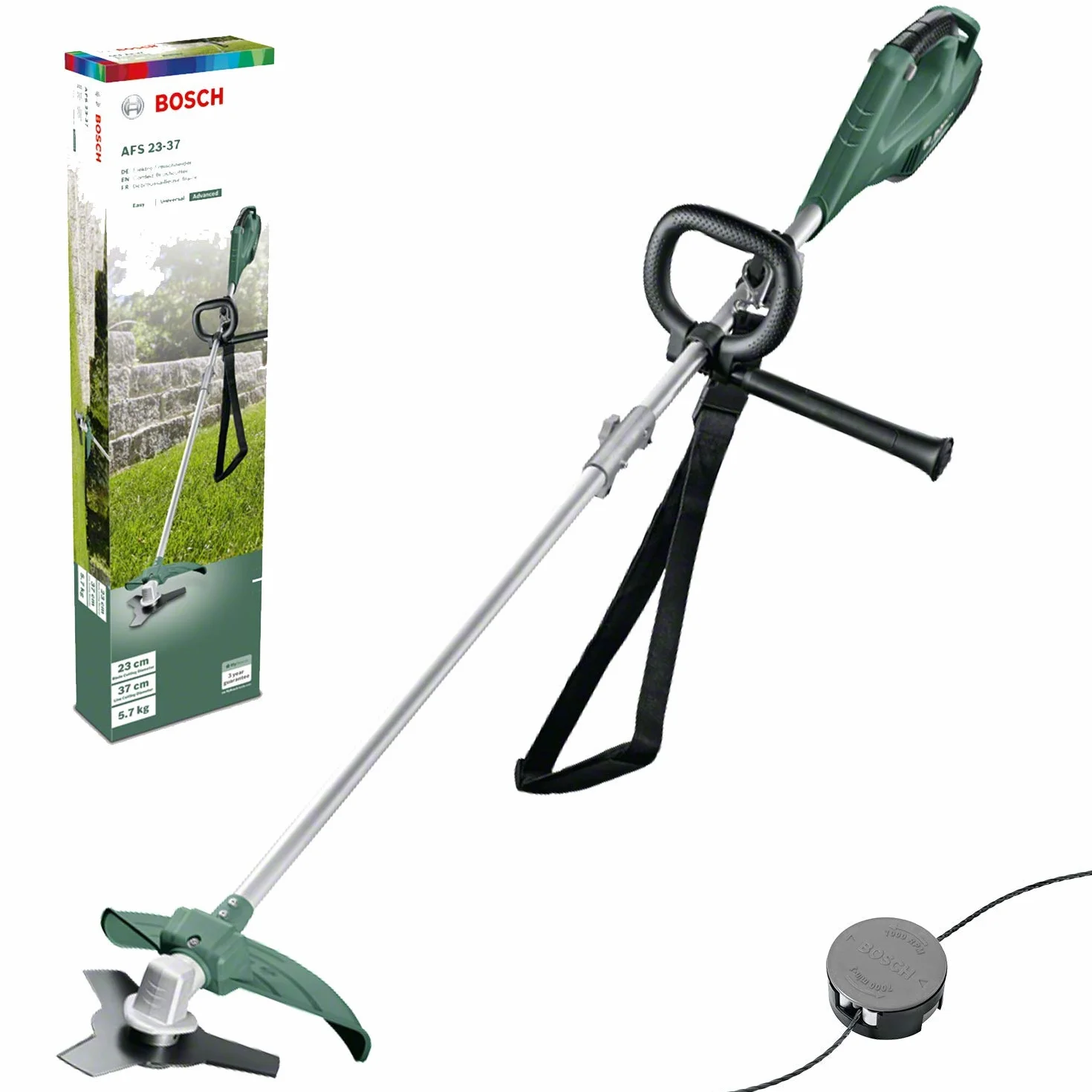Bosch débroussailleuse AFS 23-37 1000 W Lame à 3 Dents Bobine Fil de Coupe