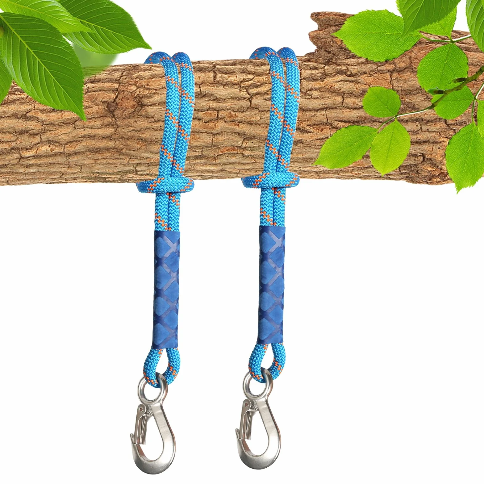 Sangle Balancoire Arbre 0.6M Hamac Sangles avec Mousquetons Suspension pour Hamac Corde Attache Camping