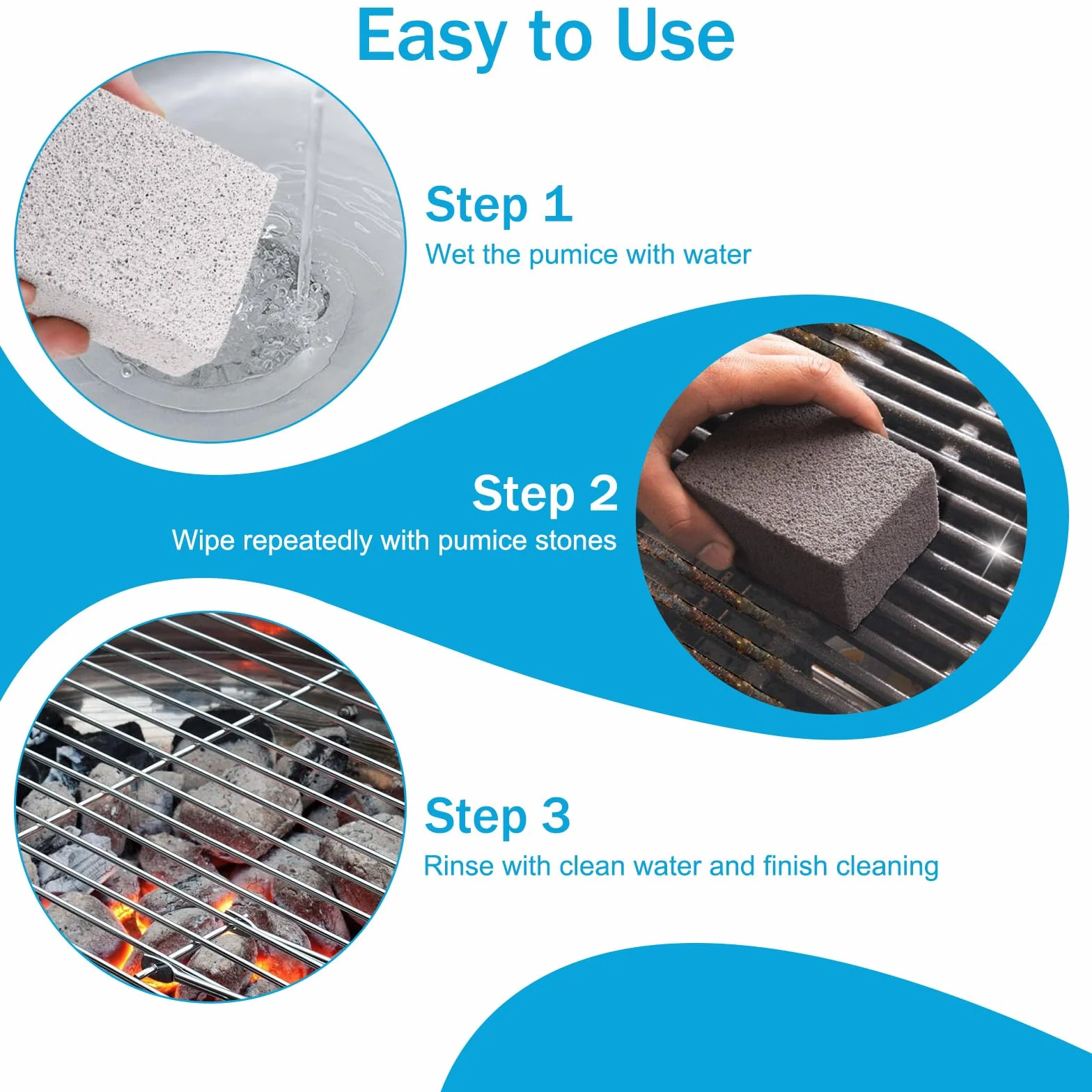 Pierre de Nettoyage pour Grill 6 Pièces Nettoyant Barbecue Grilles