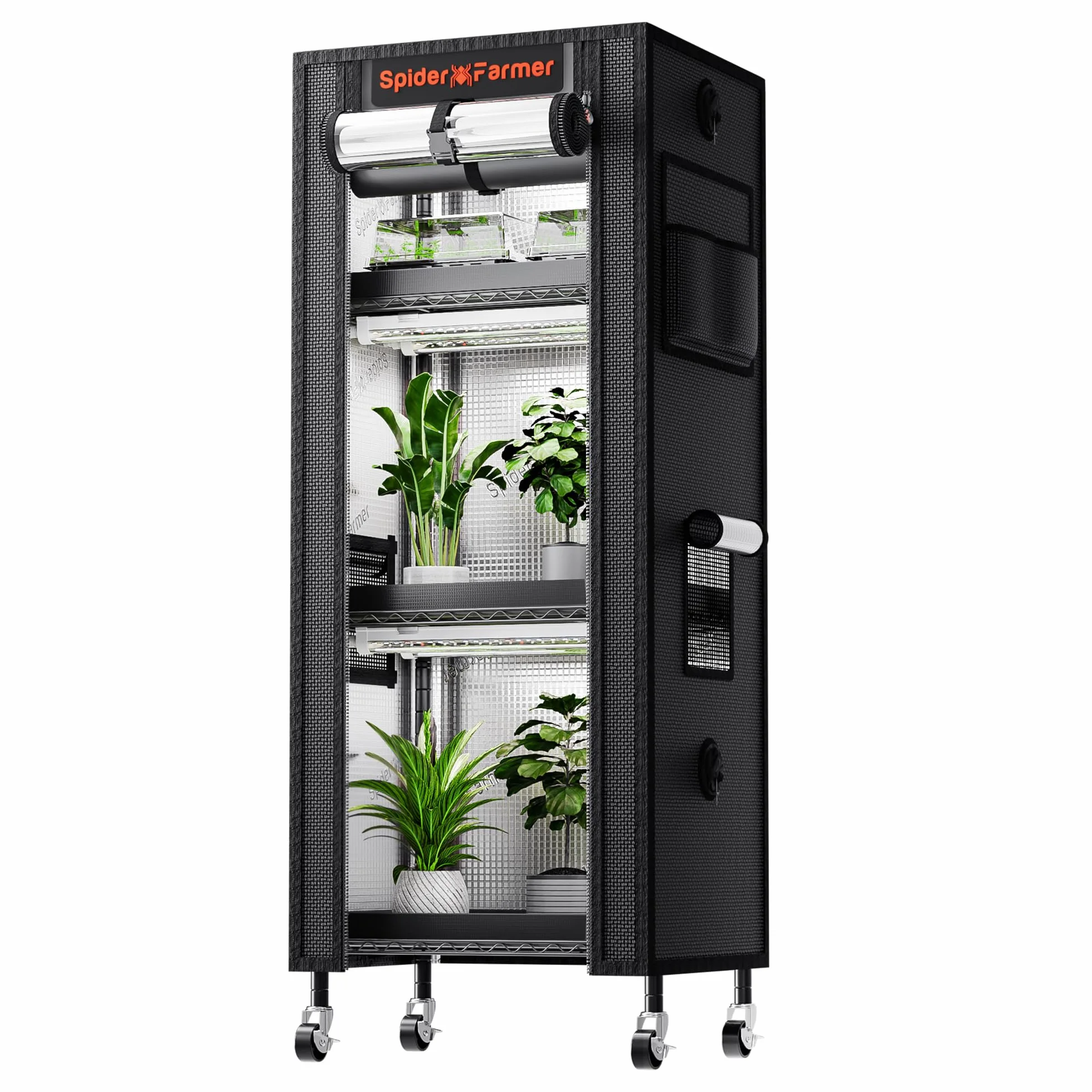SPIDER FARMER Plant Holder Grow Light Kit 4 Couches 6 Lampes LED Spectre Complet 30cm Growtent 40x30x120cm