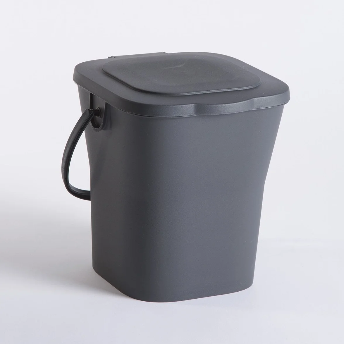 Seau à Compost 6 L Mini Poubelle avec Couvercle Fermeture Hermétique Gris