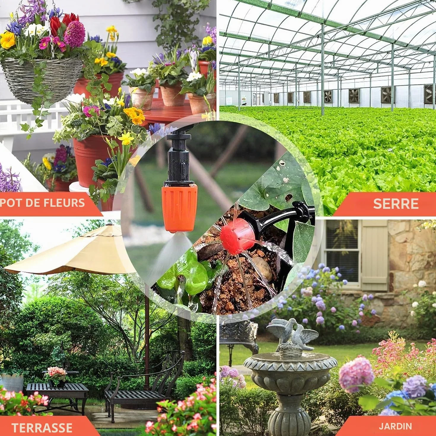 Kit d'irrigation Goutte à Goutte Automatique 263Pcs avec 40m+10m Tuyau, Système d'arrosage pour Jardin