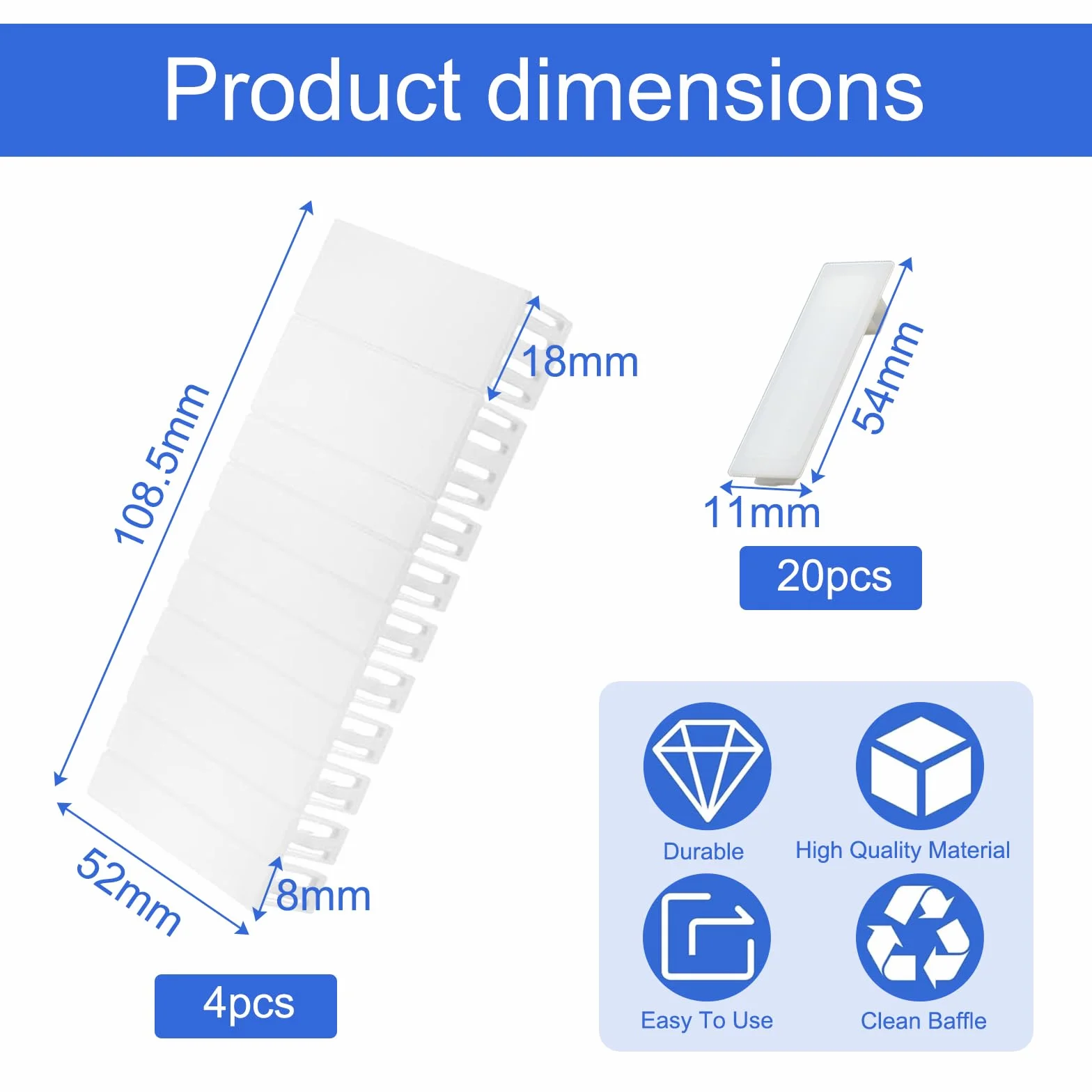 24 Pièces Caches Modulaires pour Tableau Électrique, Obturateurs 6TE Extensibles 12TE, Compatibles F-Tronic Hager Hensel, Caches Aveugles pour Coffret
