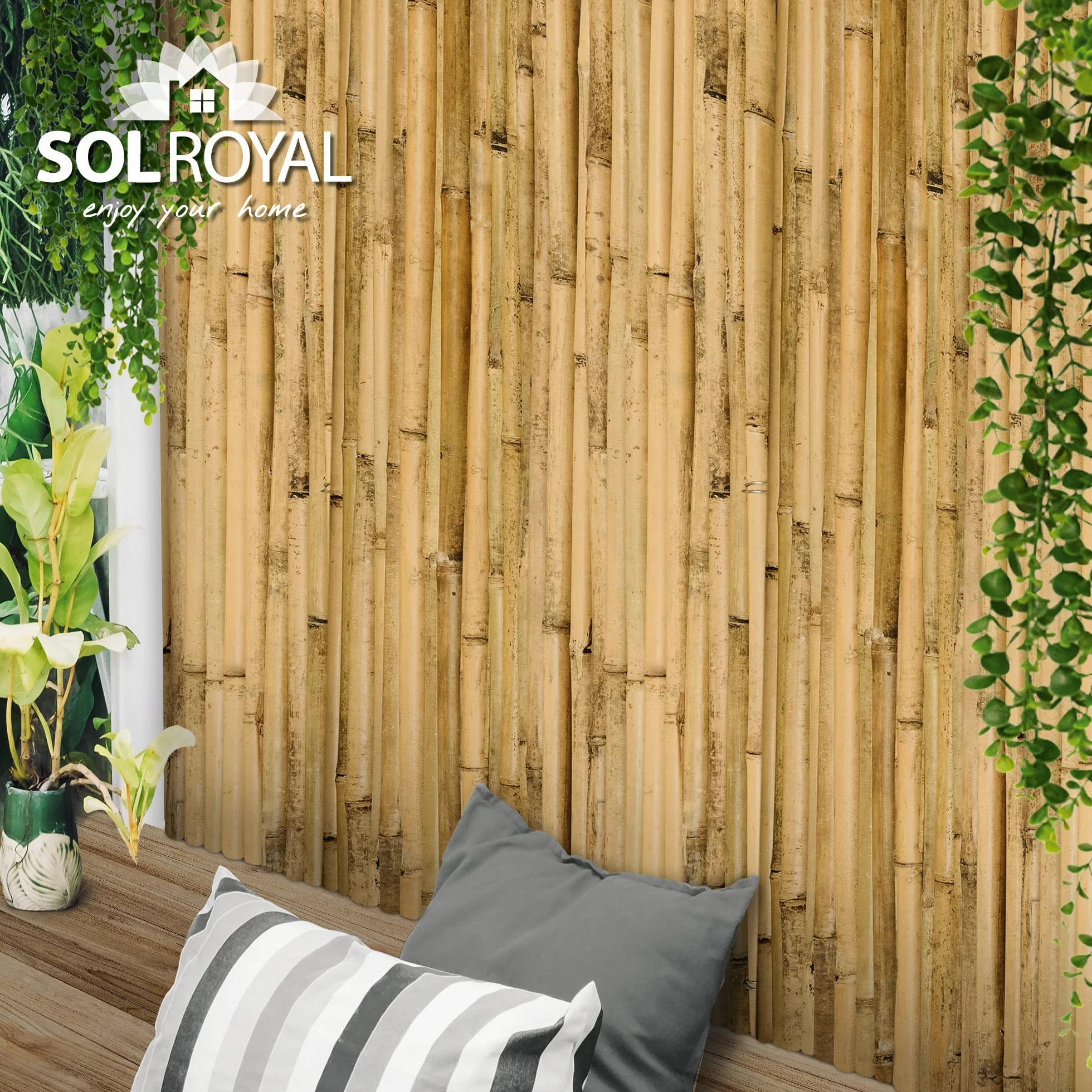 Sol Vision B38 180x250 cm FSC Brise Vue Balcon Jardin Pare Soleil Naturel Robuste