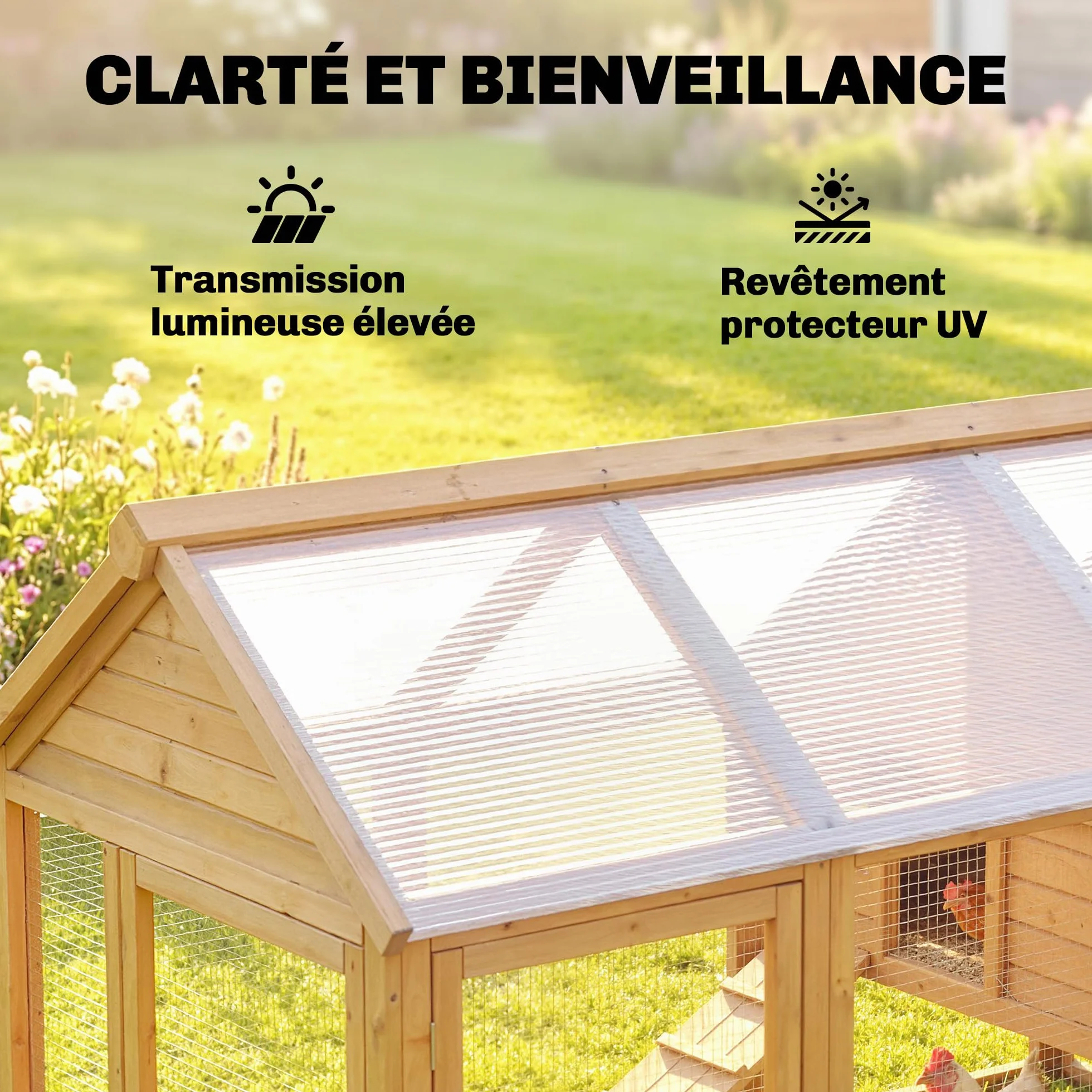 Outsunny Panele Alveolarne z Poliwęglanu 4 mm, Odporne na UV, 120x60 cm, Przezroczyste