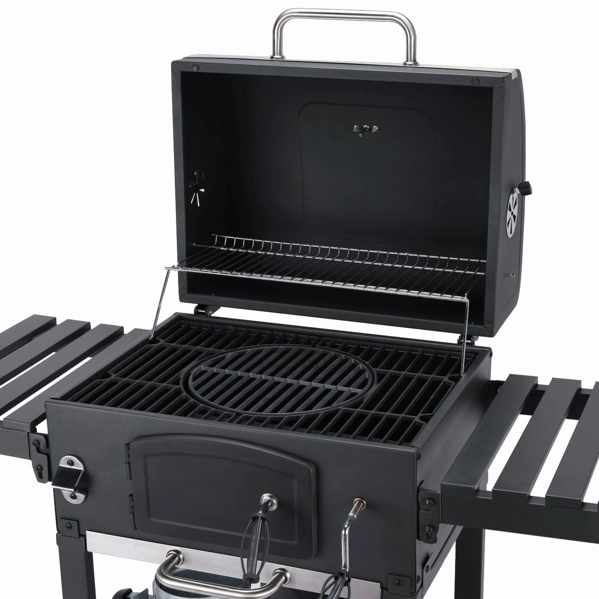 Alice's Garden Barbecue Grill Charbon de Bois Bernard Noir Fumoir avec Récupérateur de Cendres