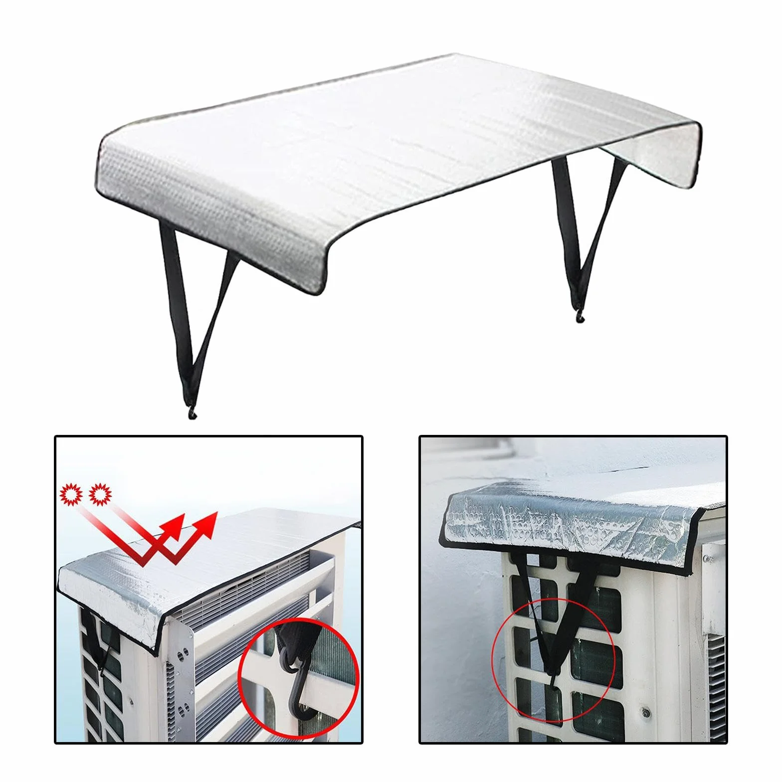 MagiDeal Housse de protection pour climatiseur extérieure, housse de pluie climatisation
