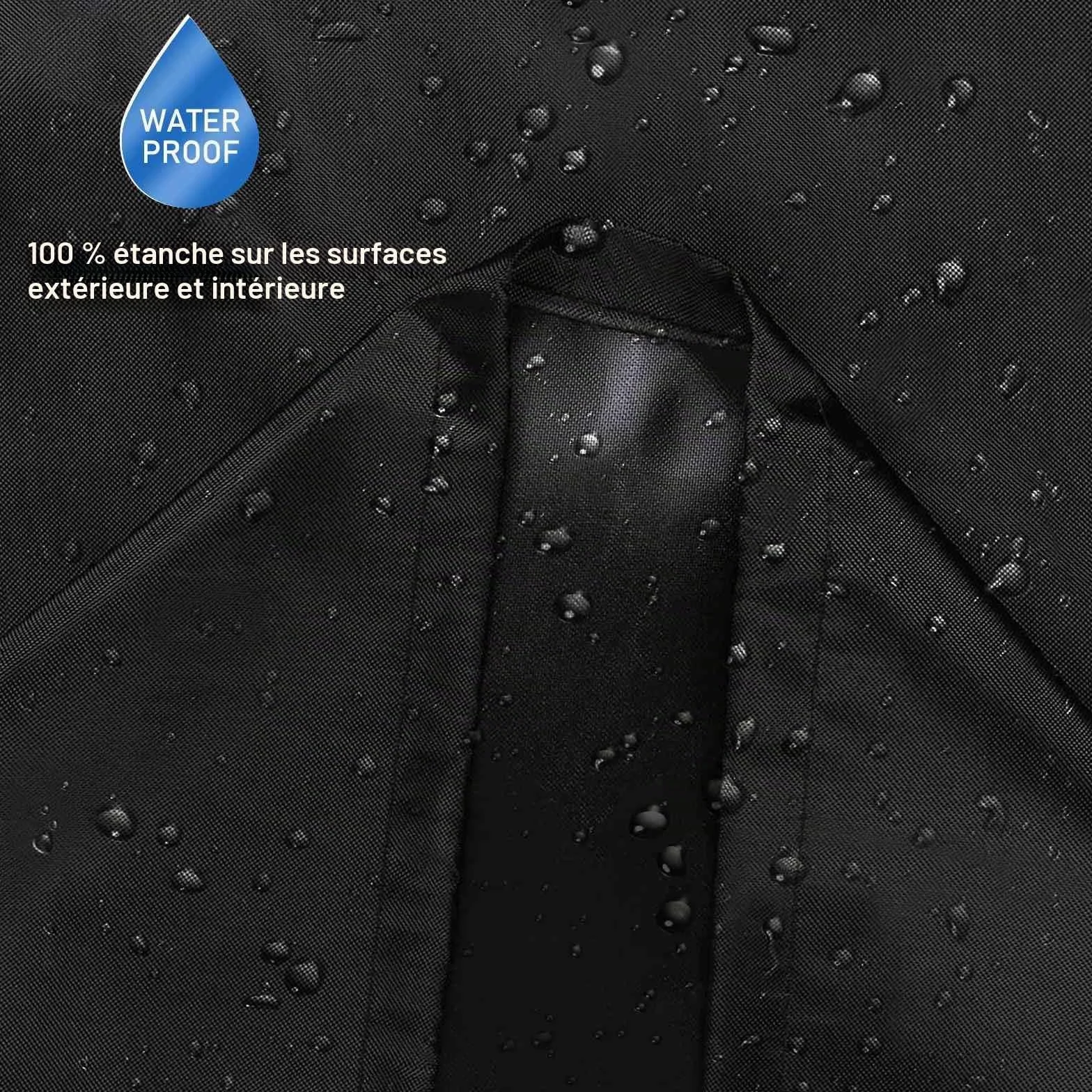 Housse de Protection pour Braséro Rond 90 x 60cm, 500D Oxford, Imperméable, Noir