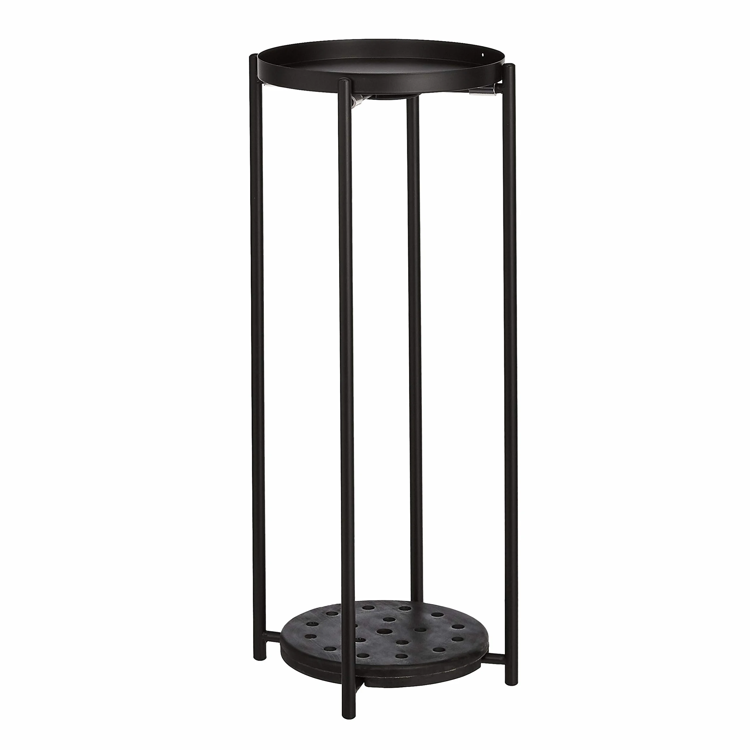 Amazon Basics Ronde Support pour pot de fleurs, Noir