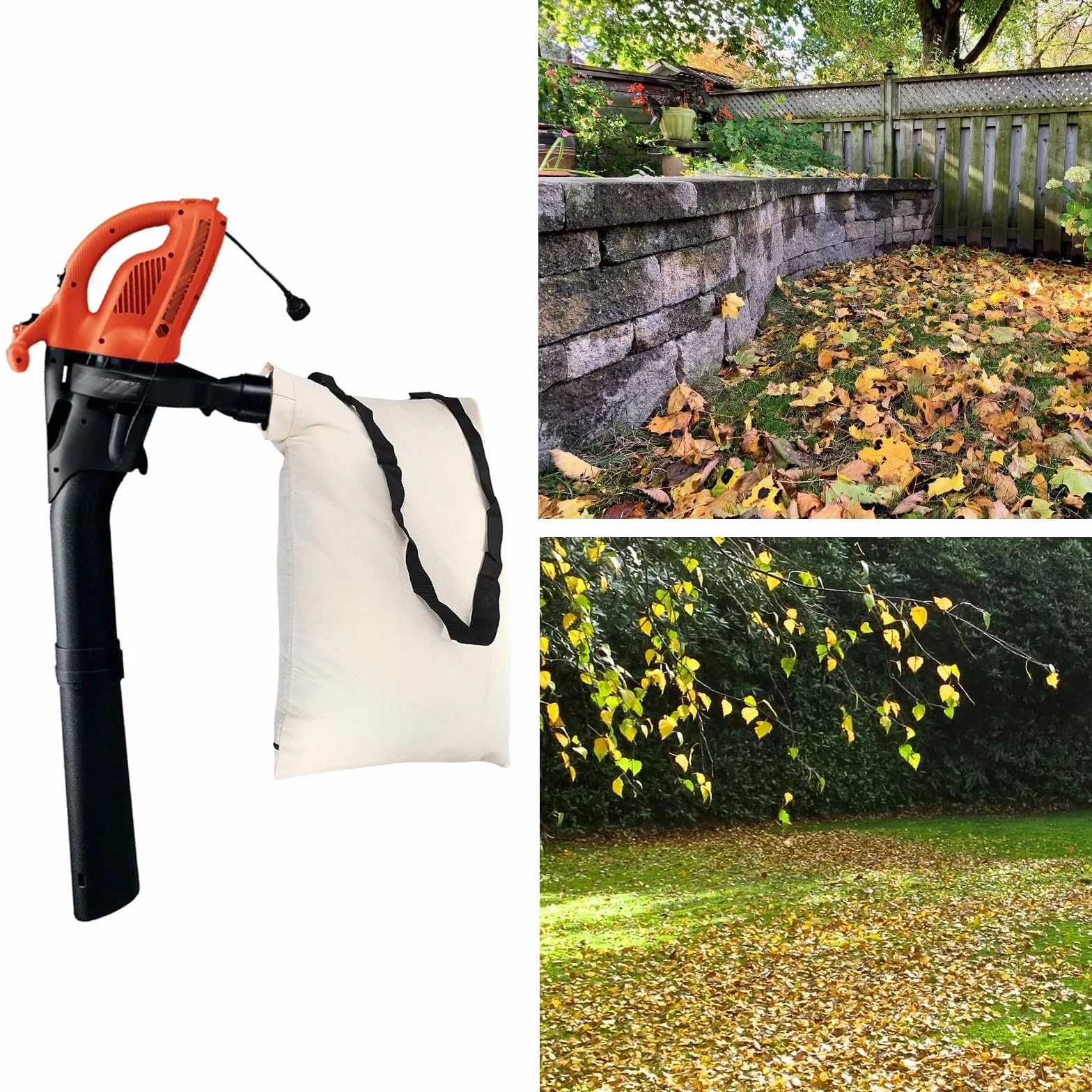 Sac collecteur de feuilles 90L universel pour aspirateur souffleur à feuilles