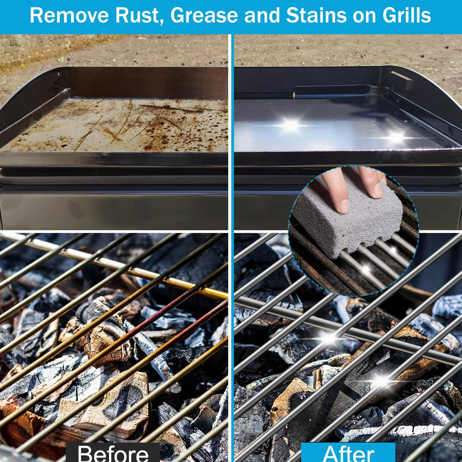 Pierre de Nettoyage pour Grill 6 Pièces Nettoyant Barbecue Grilles