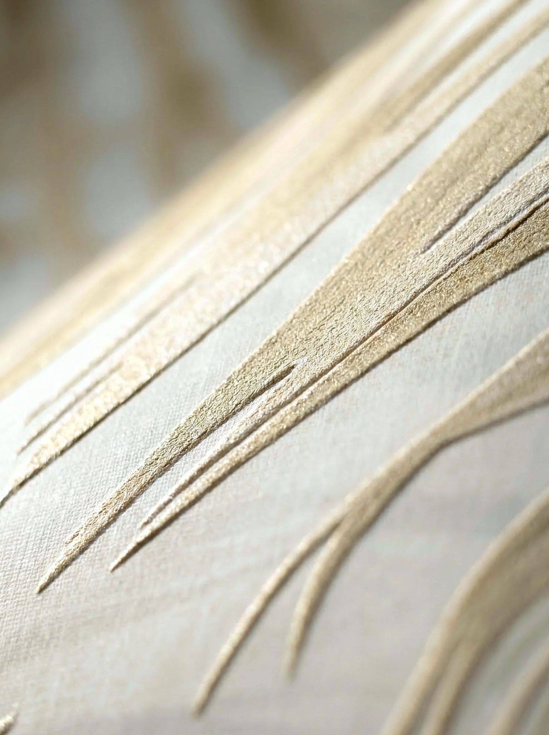 Newroom Papier Peint Beige Intissé avec motif feuilles pour Salon et Chambre - Vinyle Texturé 10,05x0,53m Made in Germany