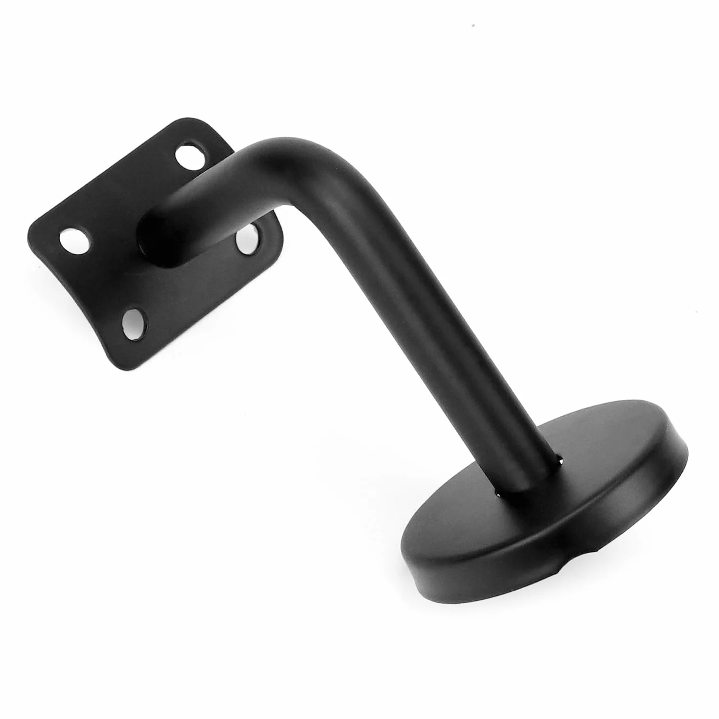 QWORK Pack de 5 supports de rampe escalier en acier inoxydable noir 60x80 mm courbé