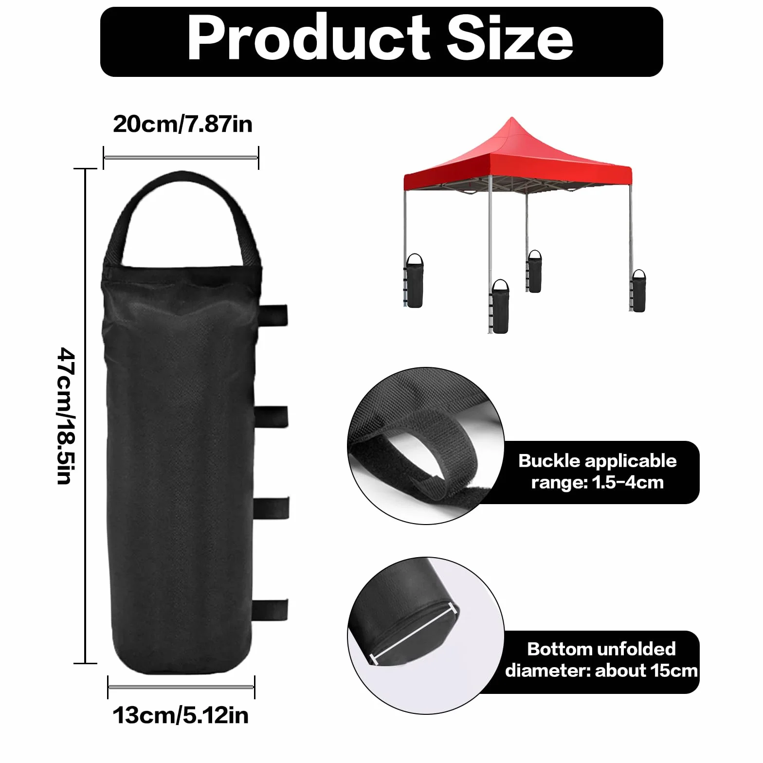 Sacs de sable pour tonnelle 420D lot de 4 pieds parasol tente auvent extérieur