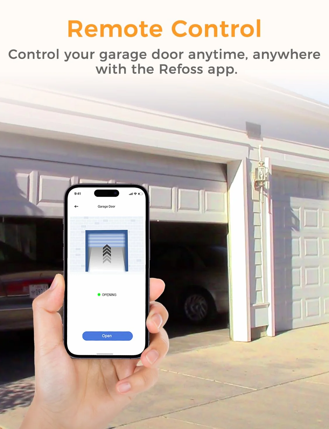 Refoss Ouvre-Porte de Garage Connecté WiFi, Télécommande de Porte Intelligent Compatible Alexa, Google Home, Contrôle à Distance et Commande Vocale Fonction