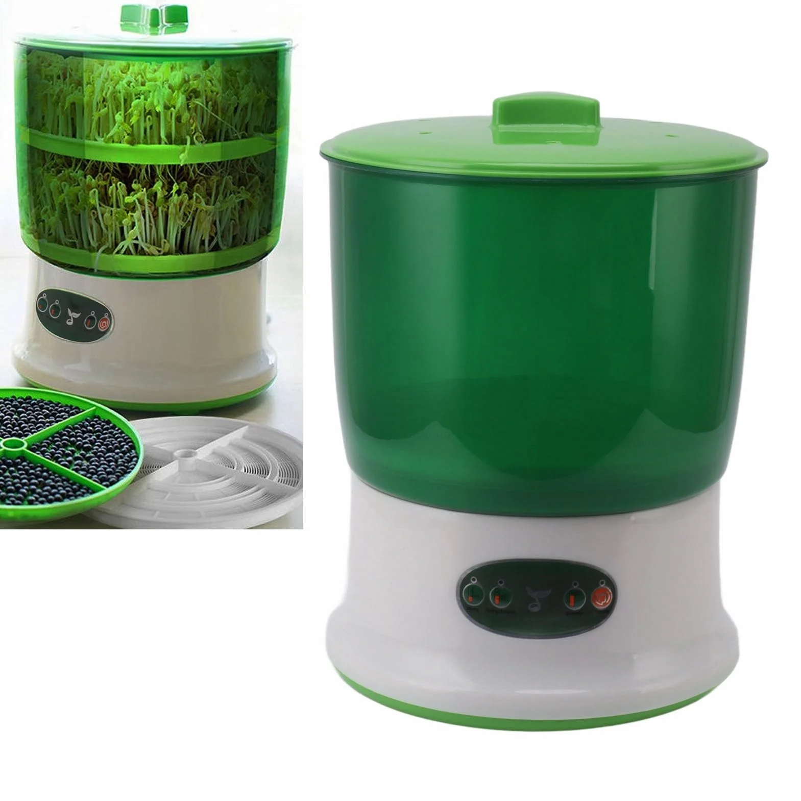 Automatique Machine de Germination de Haricots 2 Couches, Germoir Intelligent LED, Prise UE 220V